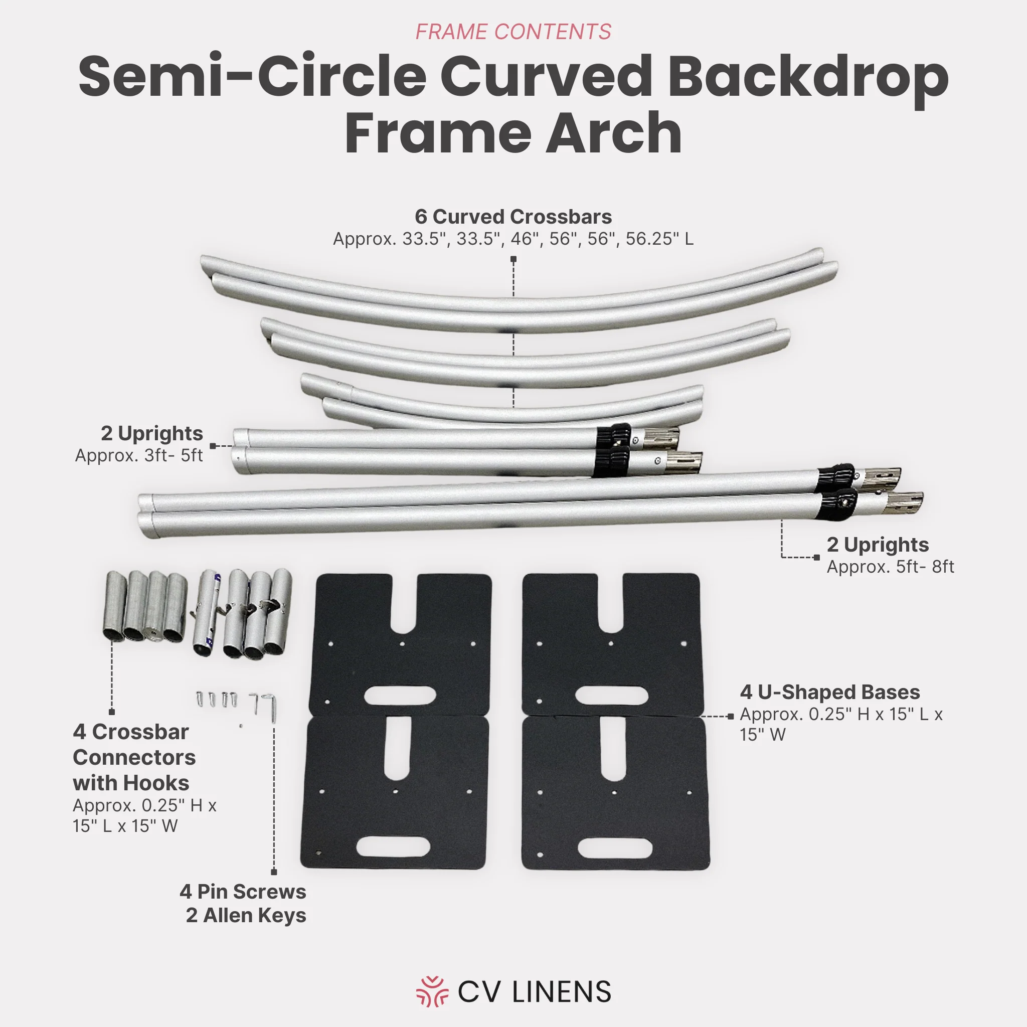 Semi-circle Curved 8.8ft Backdrop Frame Arch - Image 3