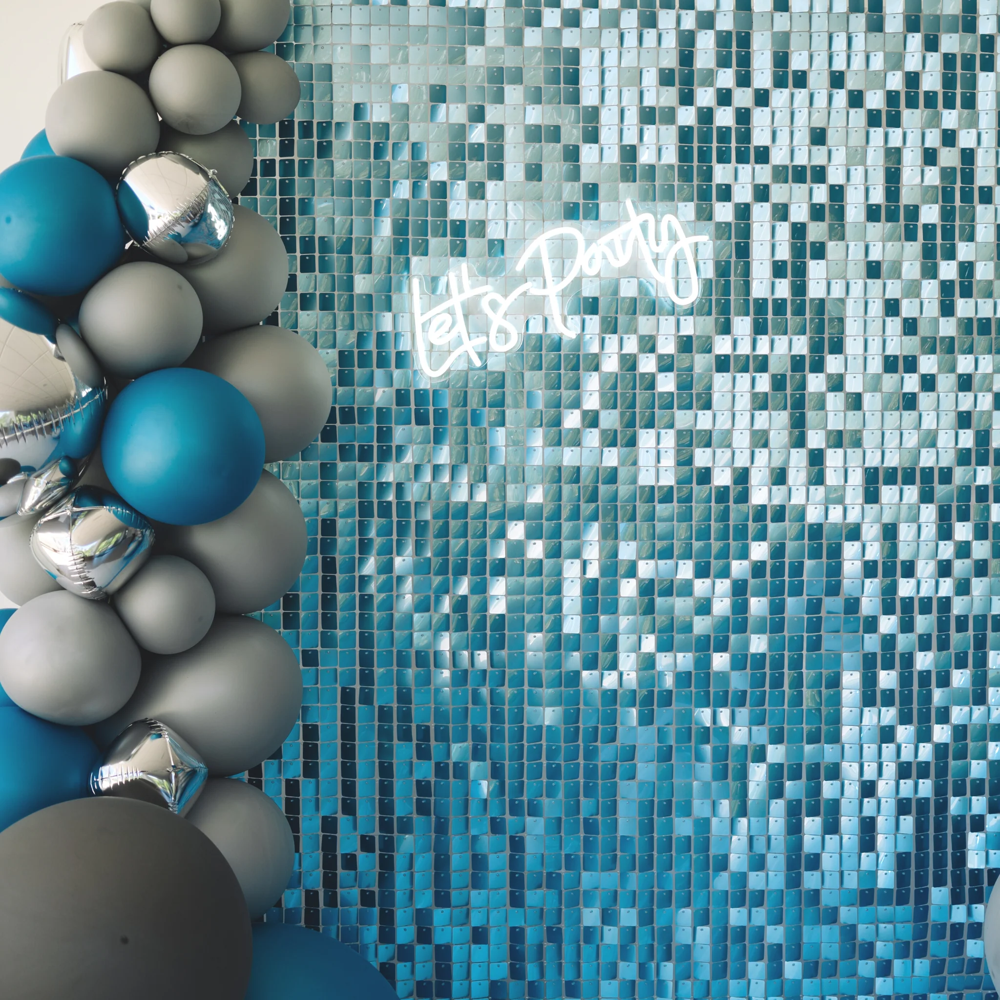 Spangle Shimmer Sequin Wall Panel Backdrops (24 panels) - Turquoise - Image 5