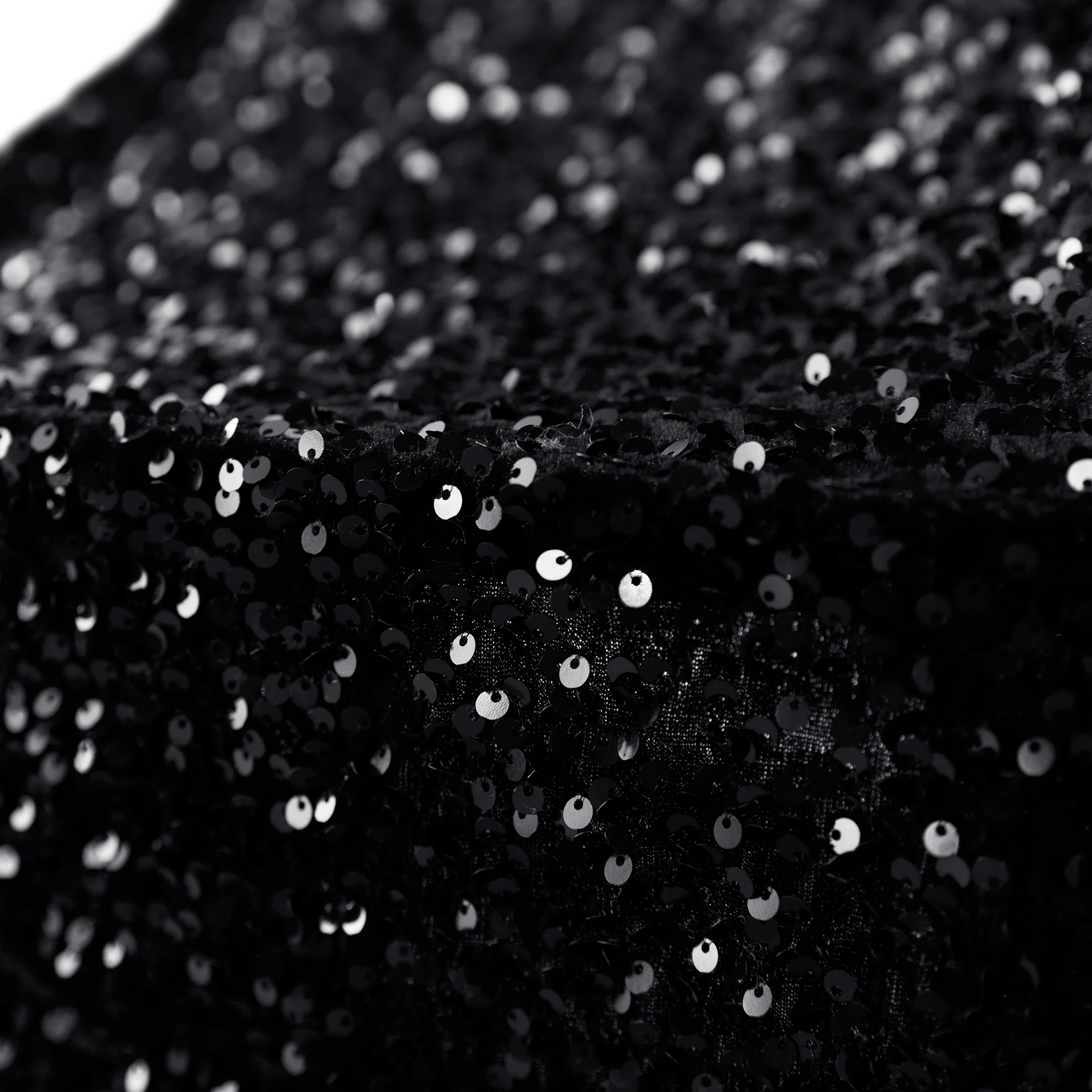 Sequin Velvet 10ft H x 52" W Drape/Backdrop Curtain Panel - Black - Image 4