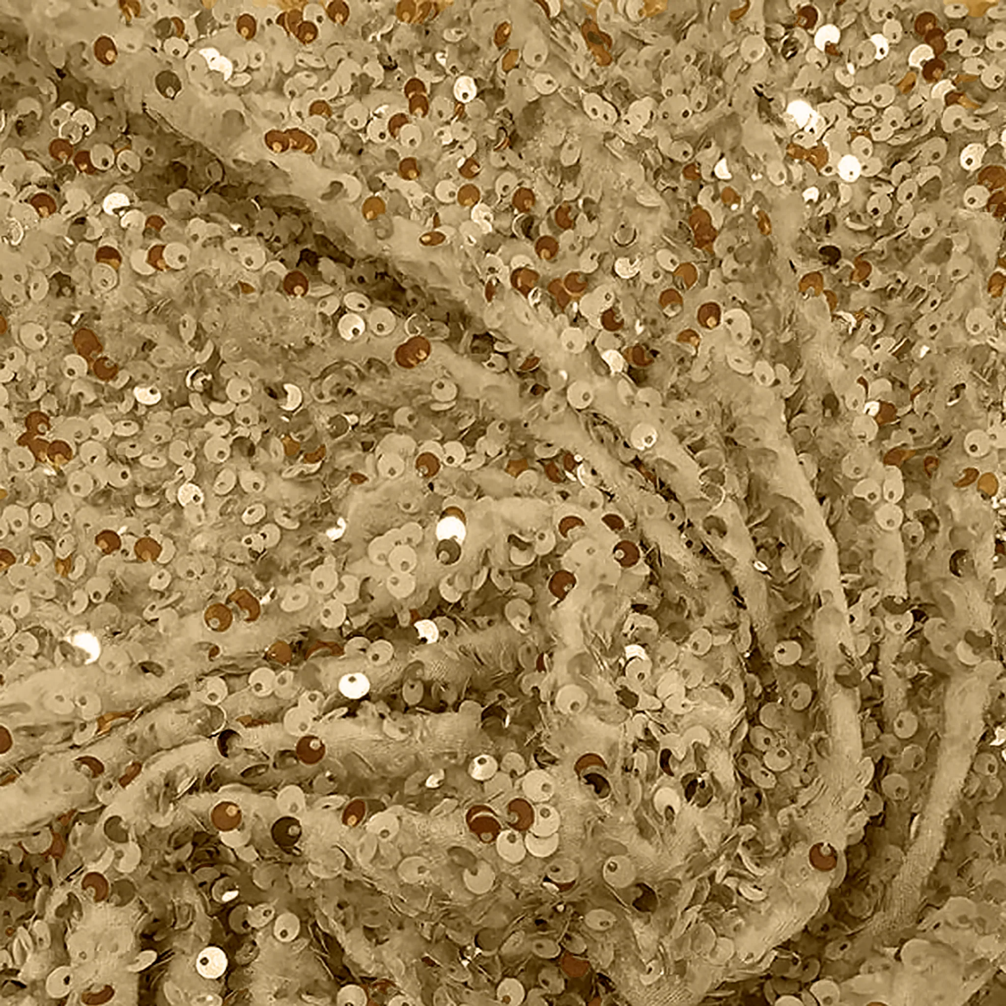 Sequin Velvet 132" Round Tablecloth - Champagne - Image 3