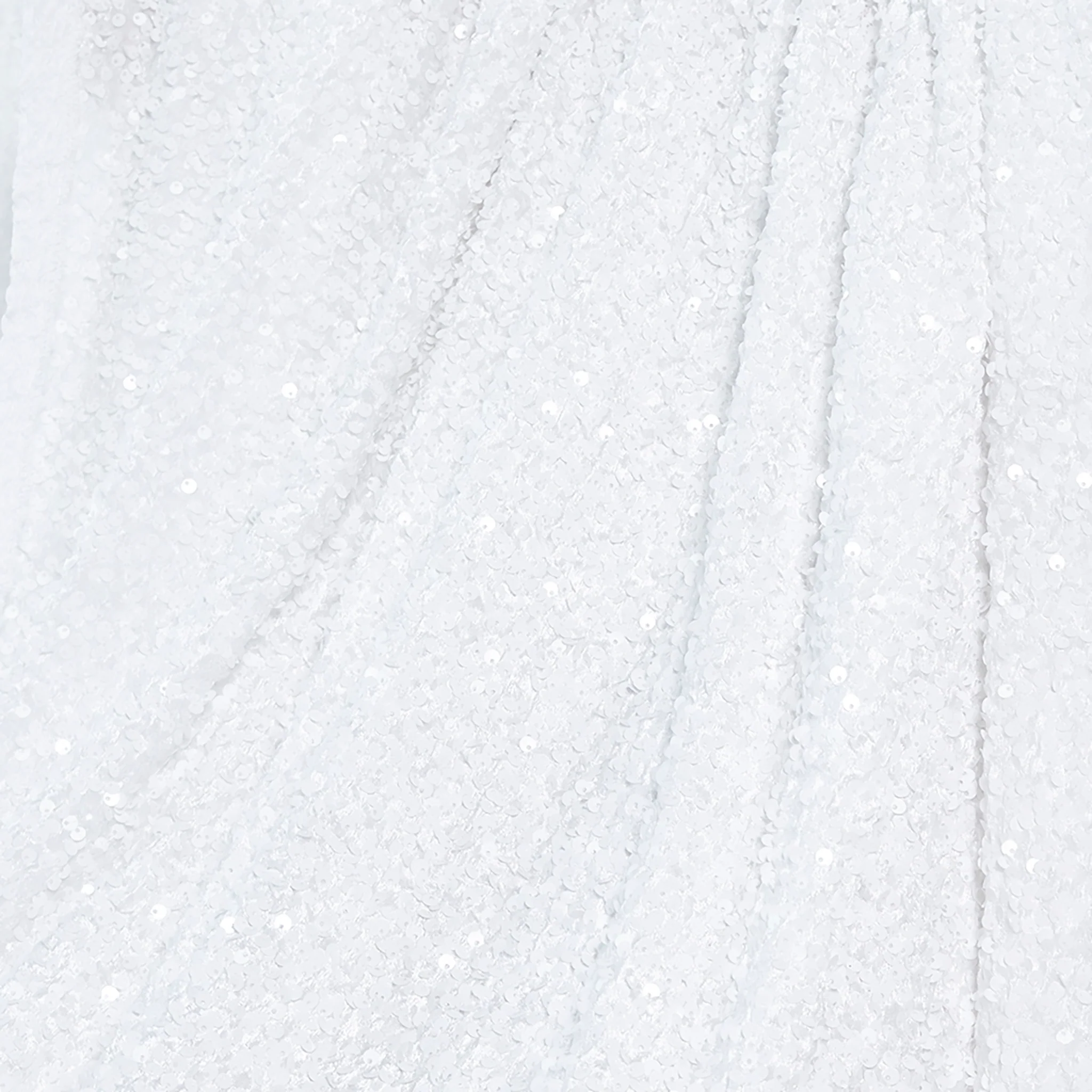Sequin Velvet 90"x156" Rectangular Tablecloth - White - Image 3