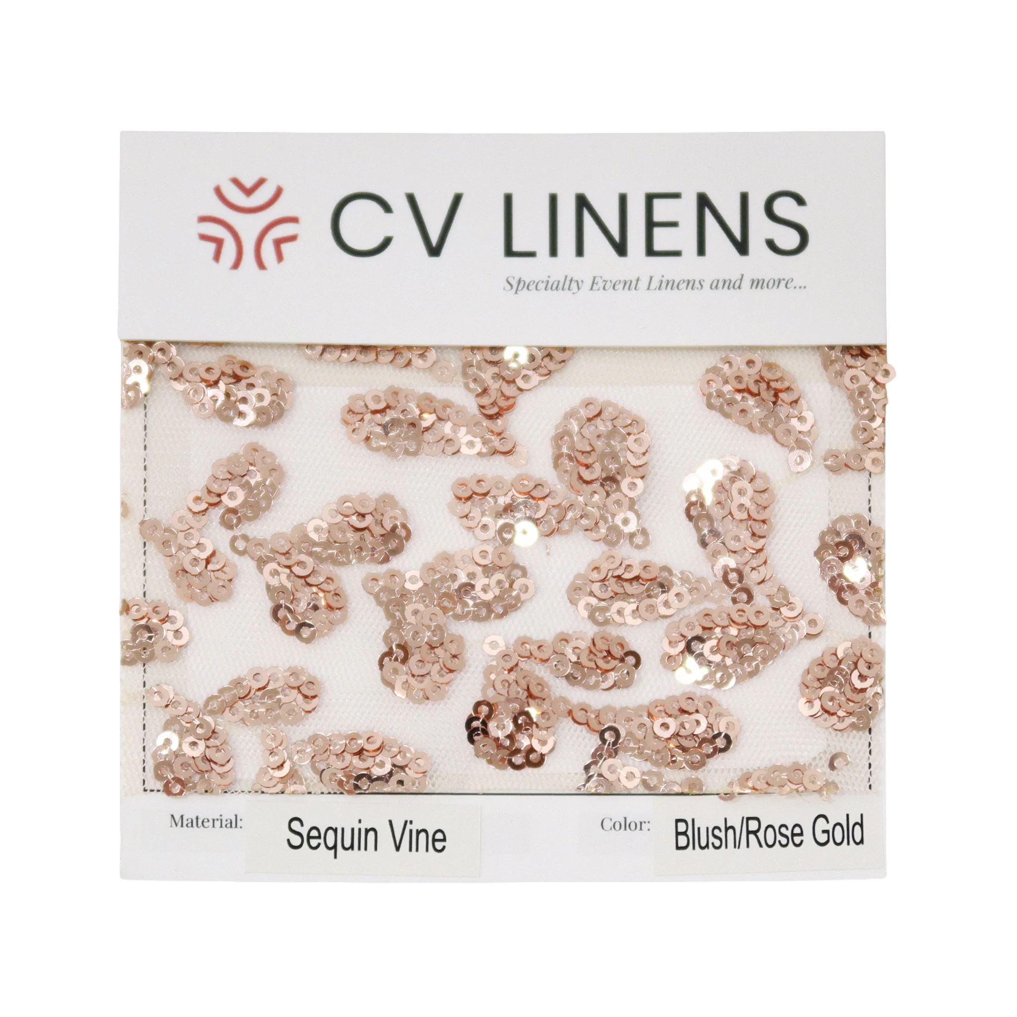 Sequin Vine Swatch Card - Blush/Rose Gold