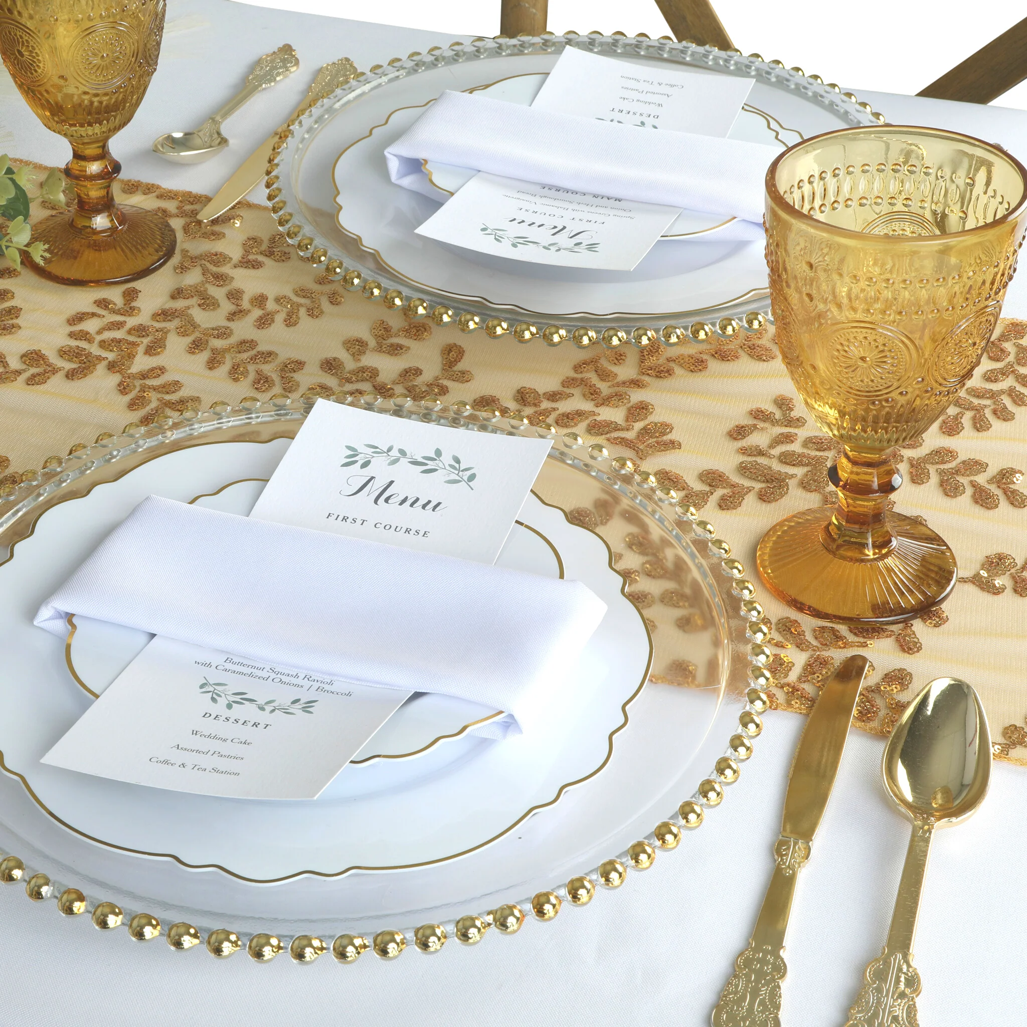 Sequin Vine Table Runner - Gold - Image 4