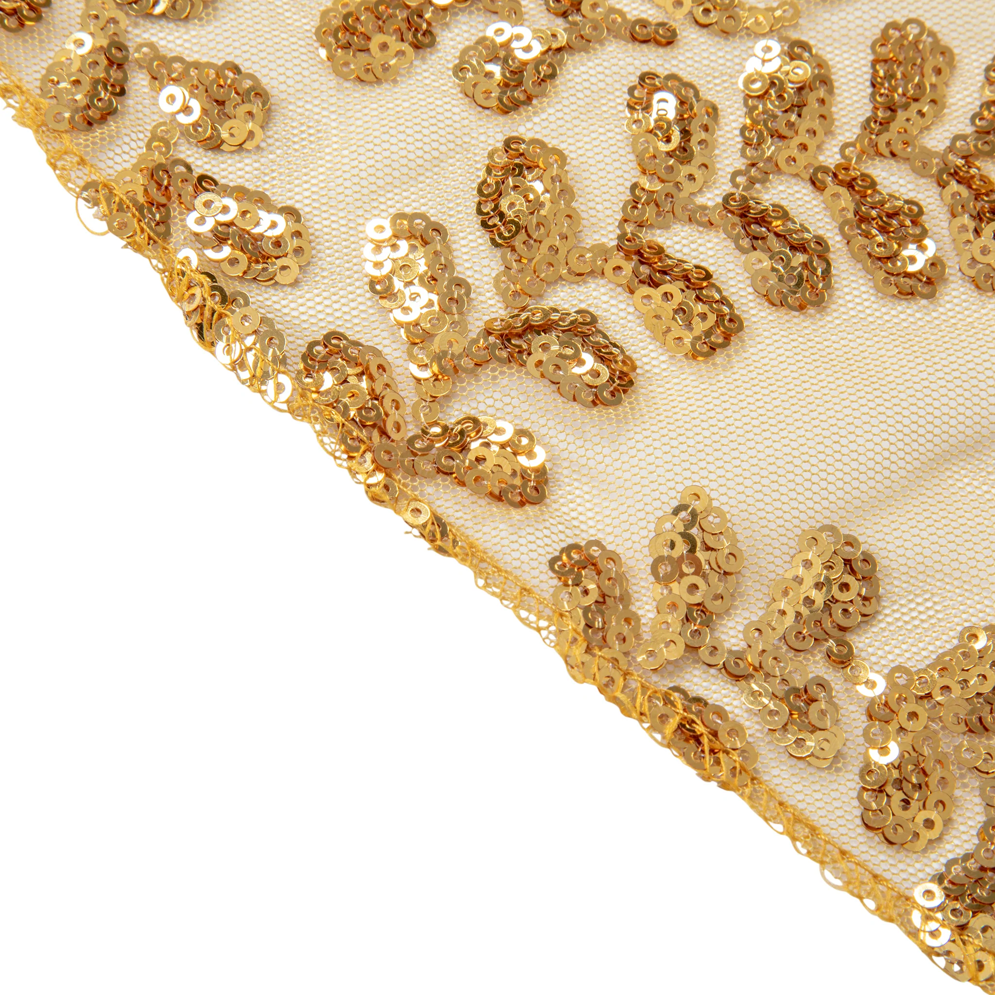 Sequin Vine Tablecloth Overlay 90"x132" Rectangle - Gold - Image 9