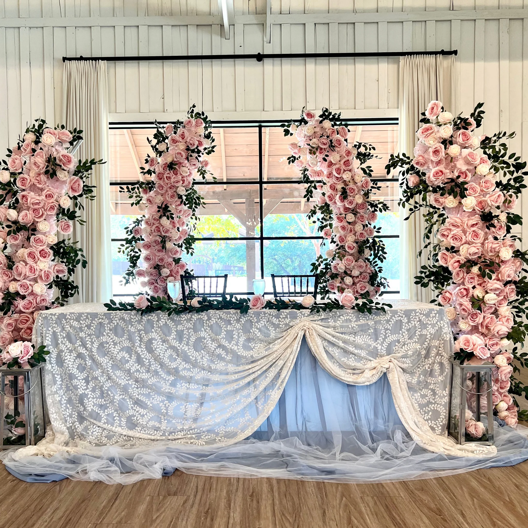 Sequin Vine Tablecloth Overlay 90"x132" Rectangle - Light Ivory/Off White - Image 2