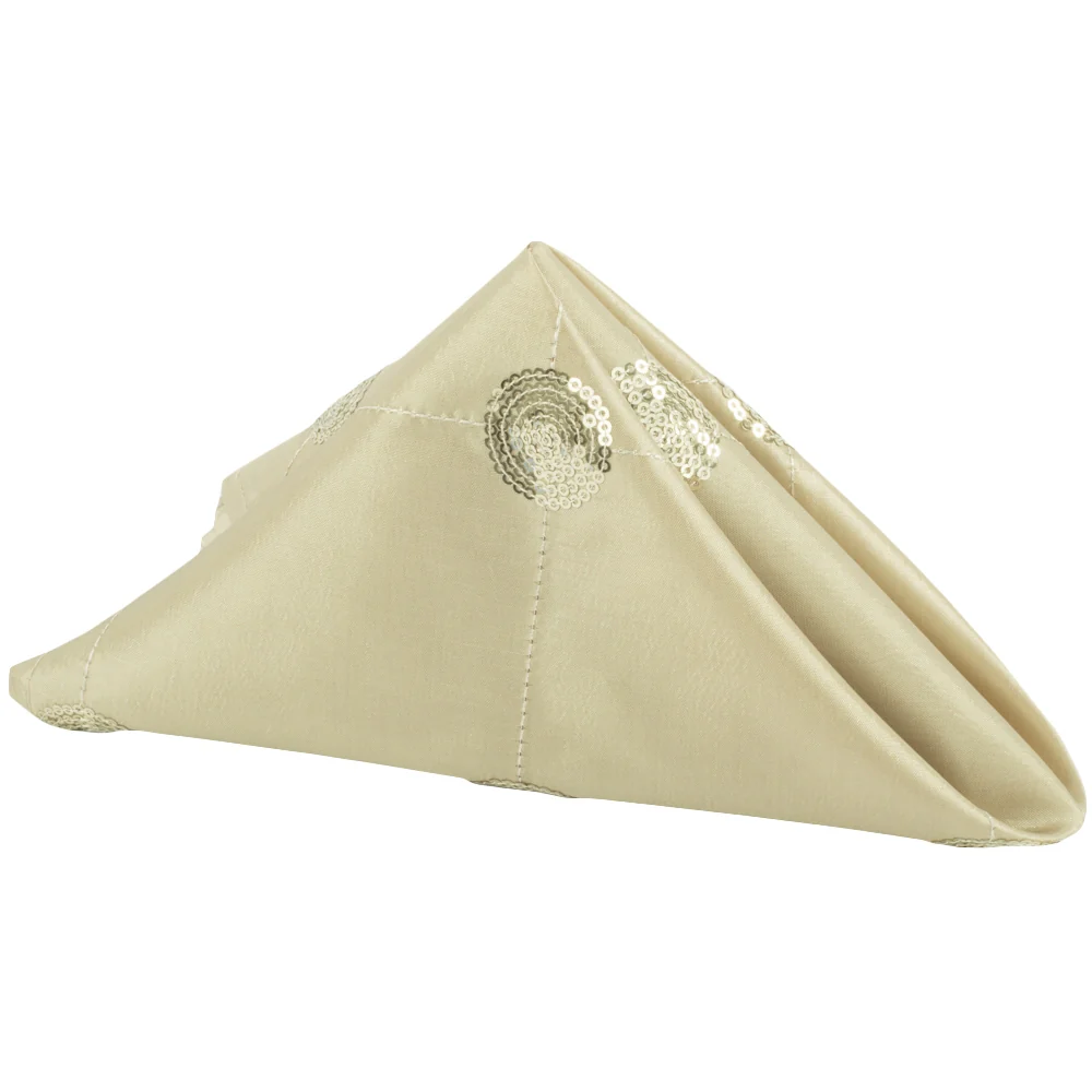 Sequins Taffeta Napkin 20"x20" - Champagne - Image 2
