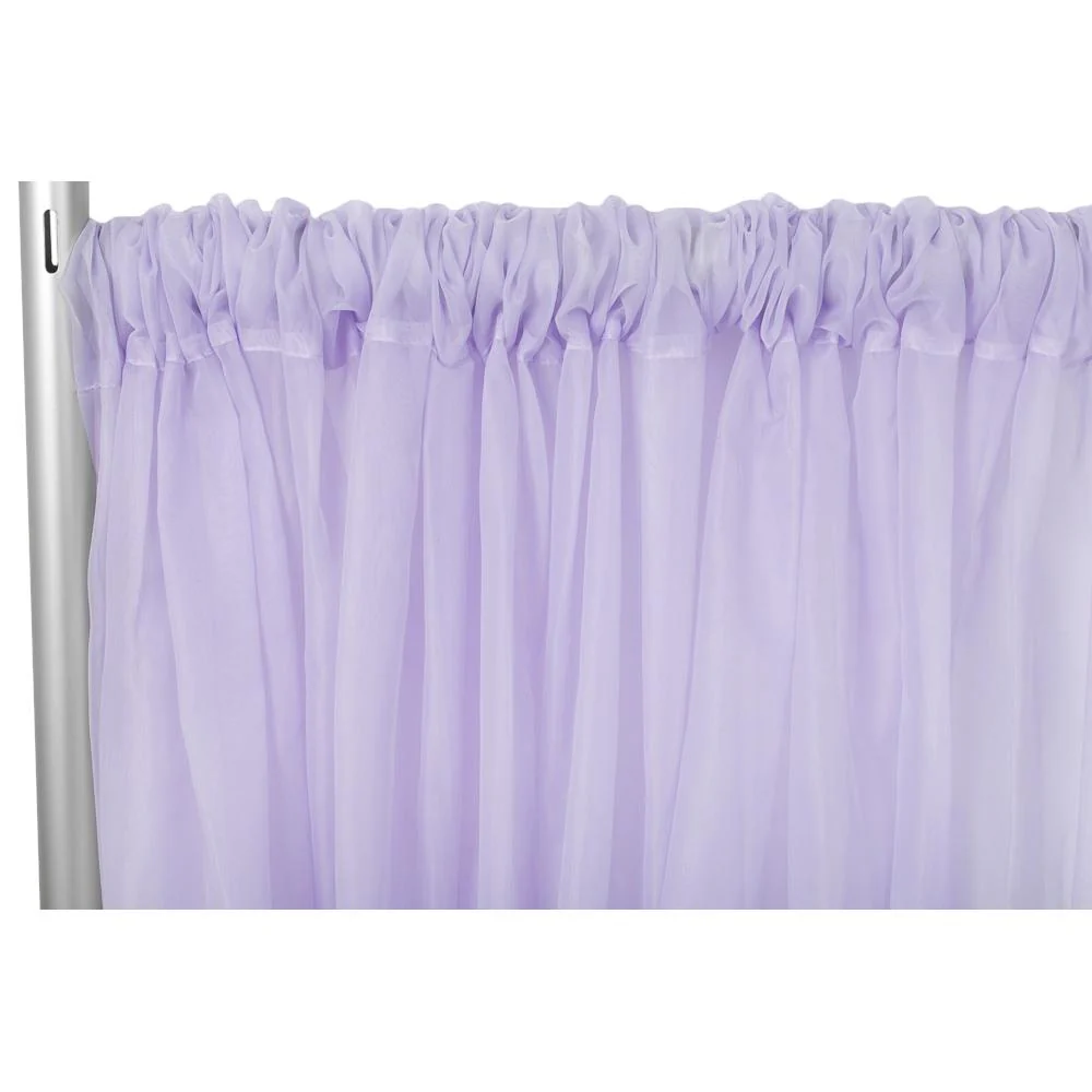 Sheer Voile Flame Retardant (FR) 14ft H x 118" W Drape/Backdrop Curtain Panel - Lavender - Image 3
