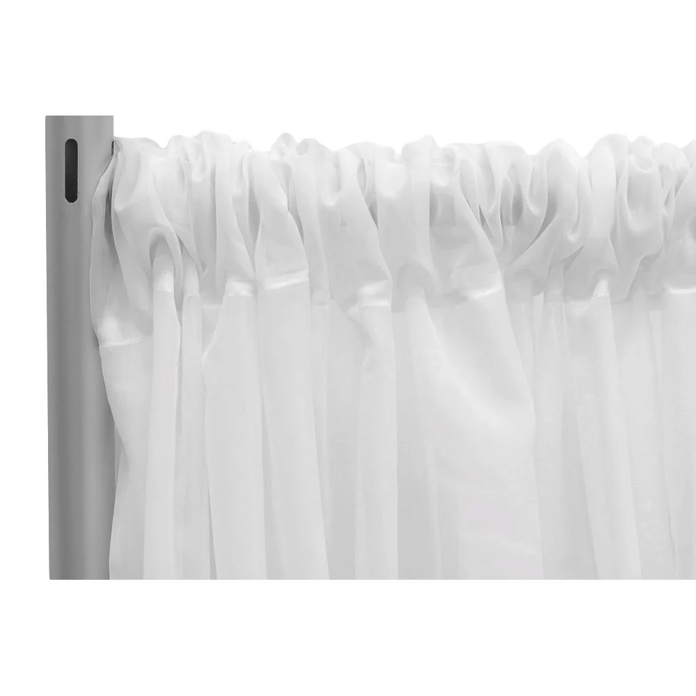 Sheer Voile Flame Retardant (FR) 14ft H x 118" W Drape/Backdrop Curtain Panel - White
