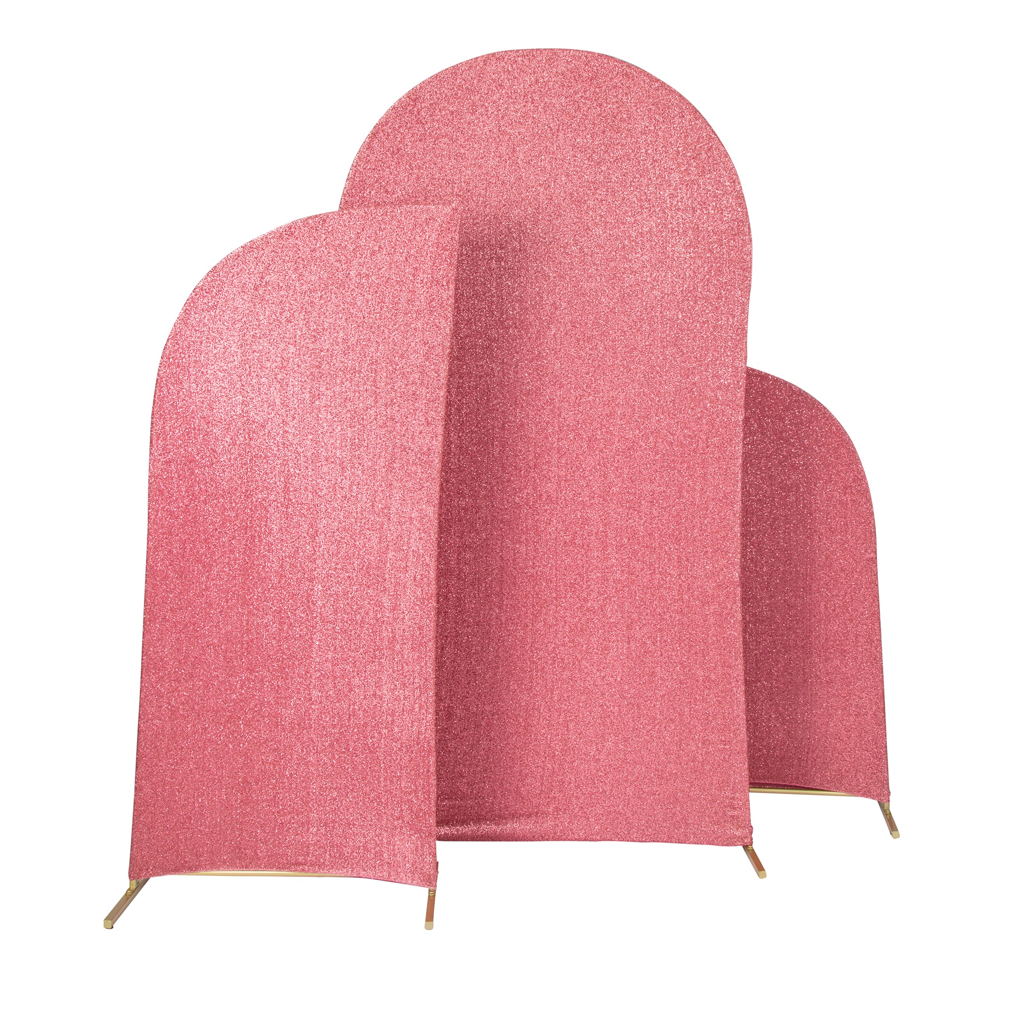 Shimmer Spandex Arch Covers for Chiara Frame Backdrop 3pc/set - Dusty Rose/Mauve - Image 3