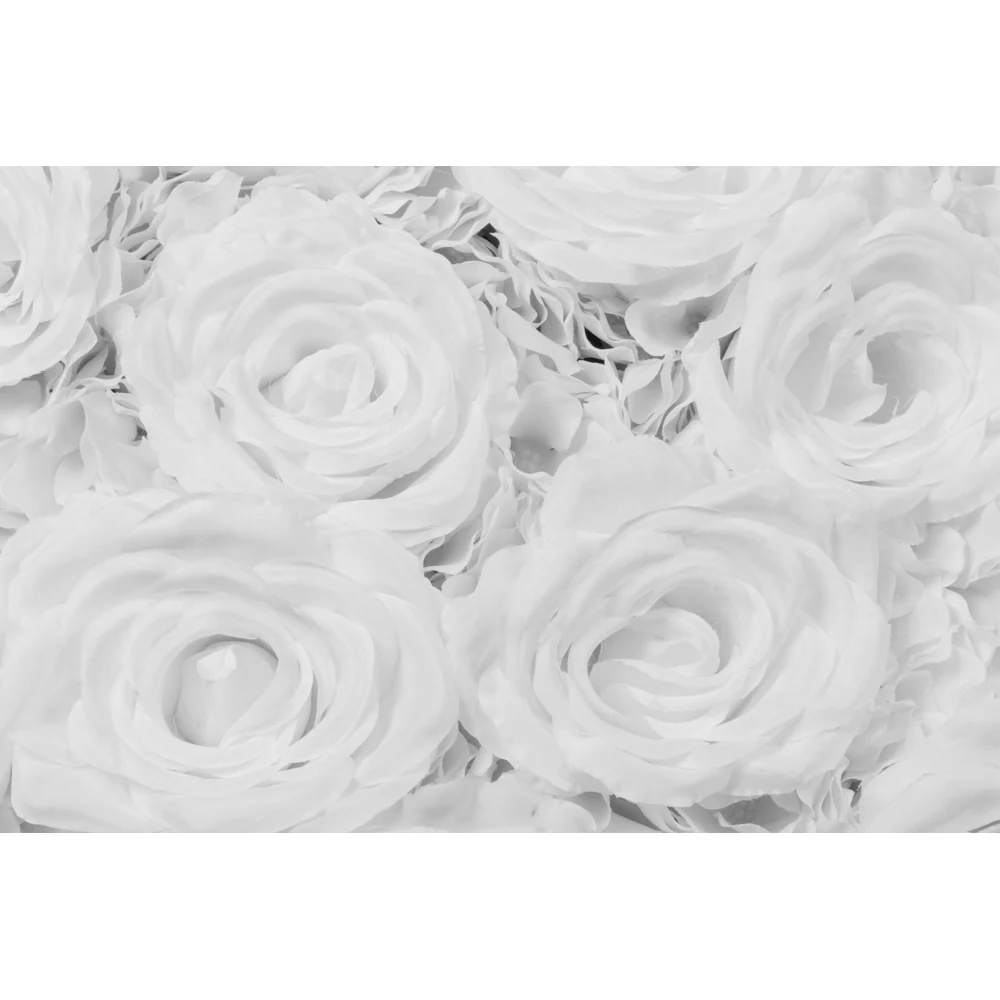 Silk Roses/Hydrangeas Flower Wall Backdrop Panel - White - Image 3