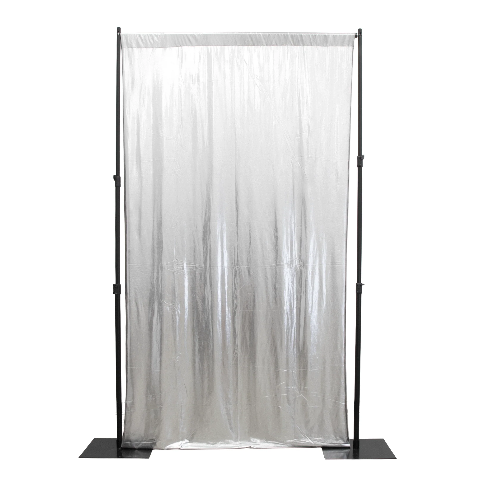Metallic Silver Spandex Drape Curtain – 12ft x 60" Wrinkle-Free Backdrop Panel - Image 6