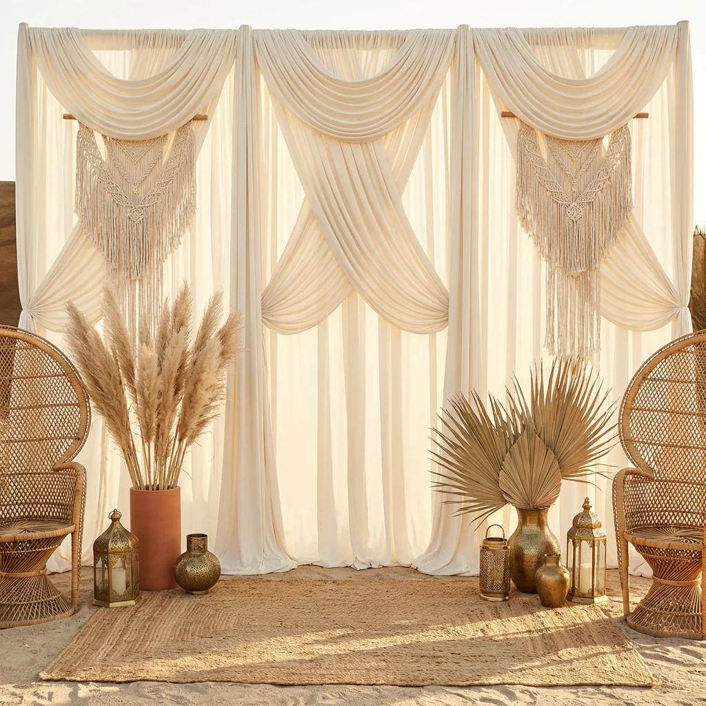 Spandex 4-way Stretch Drape Curtain 10ft H x 60" W - Ivory - Image 3
