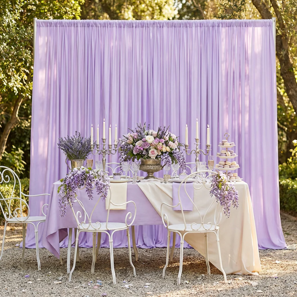 Spandex 4-way Stretch Drape Curtain 10ft H x 60" W - Lavender - Image 2