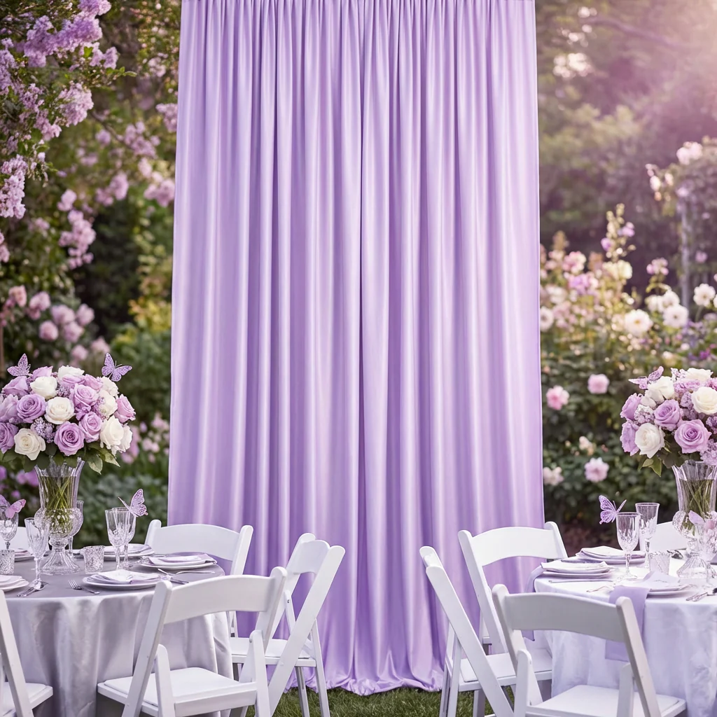 Spandex 4-way Stretch Drape Curtain 12ft H x 60" W - Lavender - Image 2