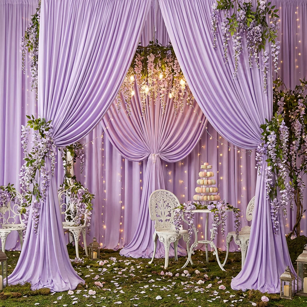 Spandex 4-way Stretch Drape Curtain 12ft H x 60" W - Lavender - Image 3
