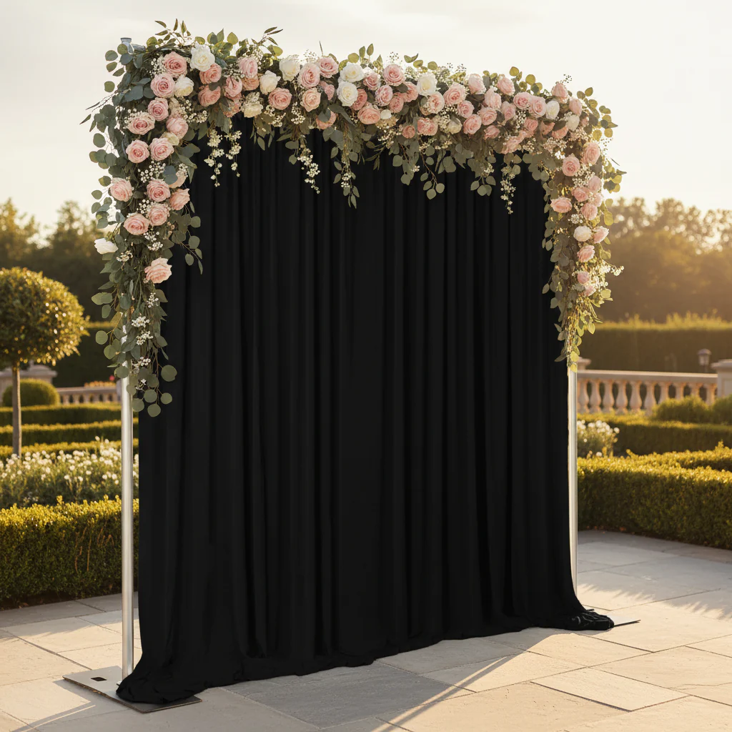 Spandex 4-way Stretch Drape Curtain 14ft H x 60" W - Black - Image 2