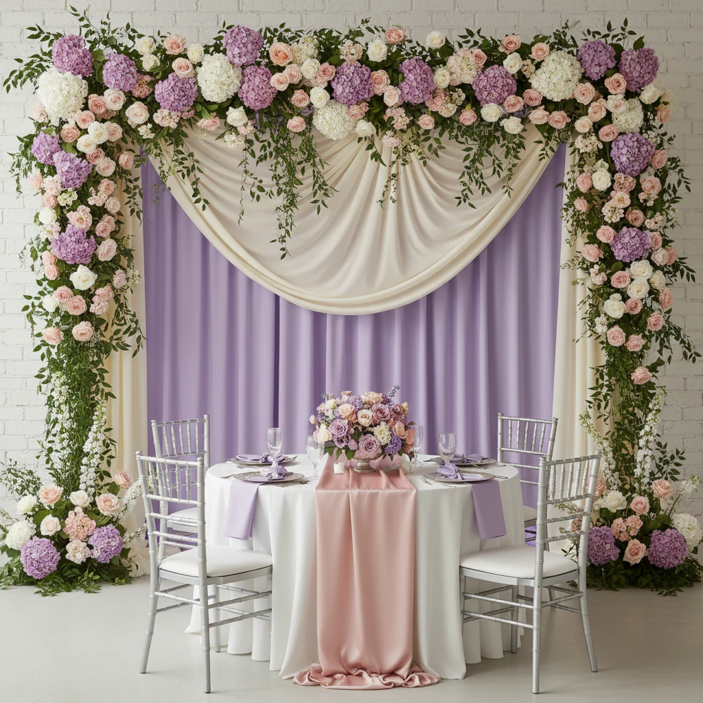 Spandex 4-way Stretch Drape Curtain 14ft H x 60" W - Lavender - Image 3