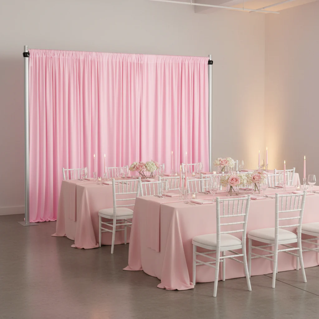Spandex 4-way Stretch Backdrop Drape Curtain 16ft H x 60" W - Pink - Image 4