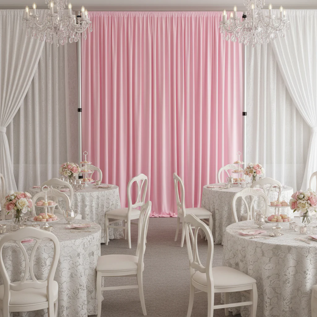 Spandex 4-way Stretch Backdrop Drape Curtain 16ft H x 60" W - Pink - Image 6