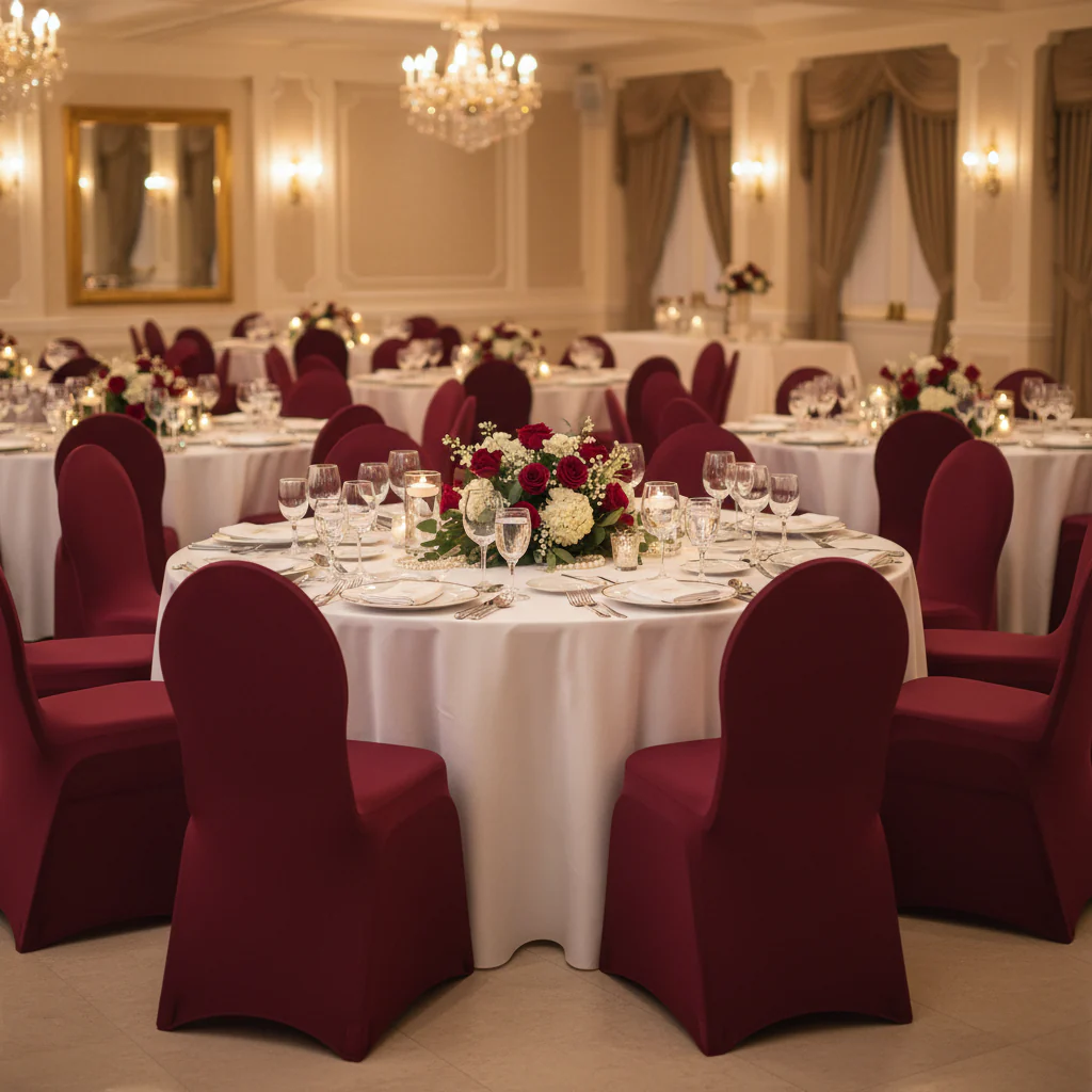 Spandex Banquet Chair Cover - Burgundy - Image 2