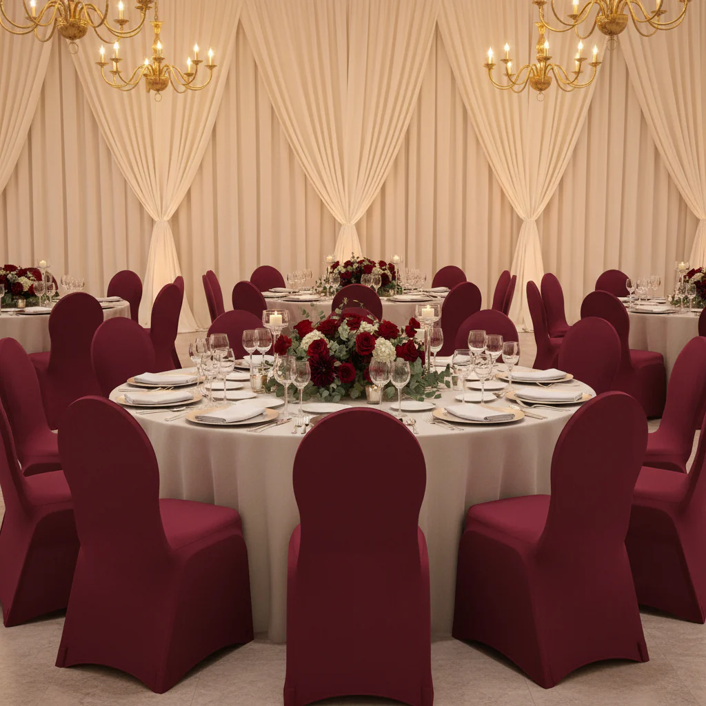 Spandex Banquet Chair Cover - Burgundy - Image 3