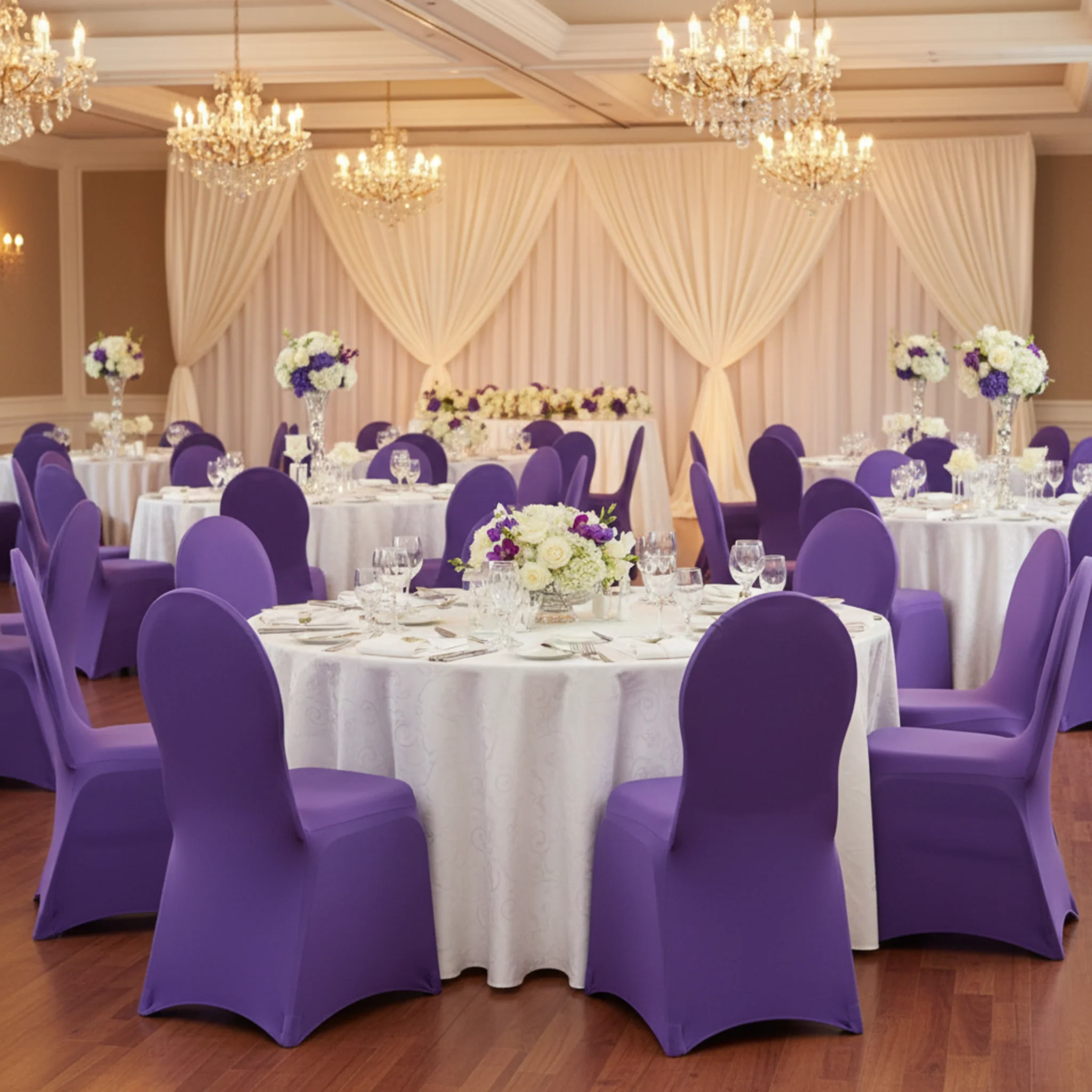 Spandex Banquet Chair Cover - Purple - Image 3