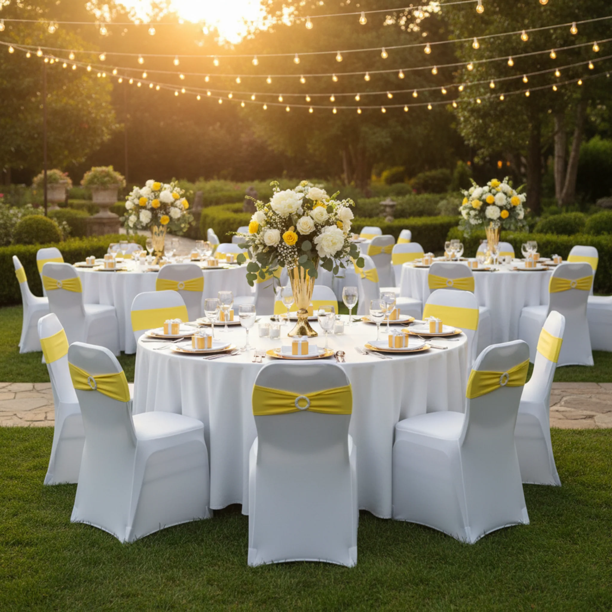 Spandex Chair Band - Bright Yellow - Image 4