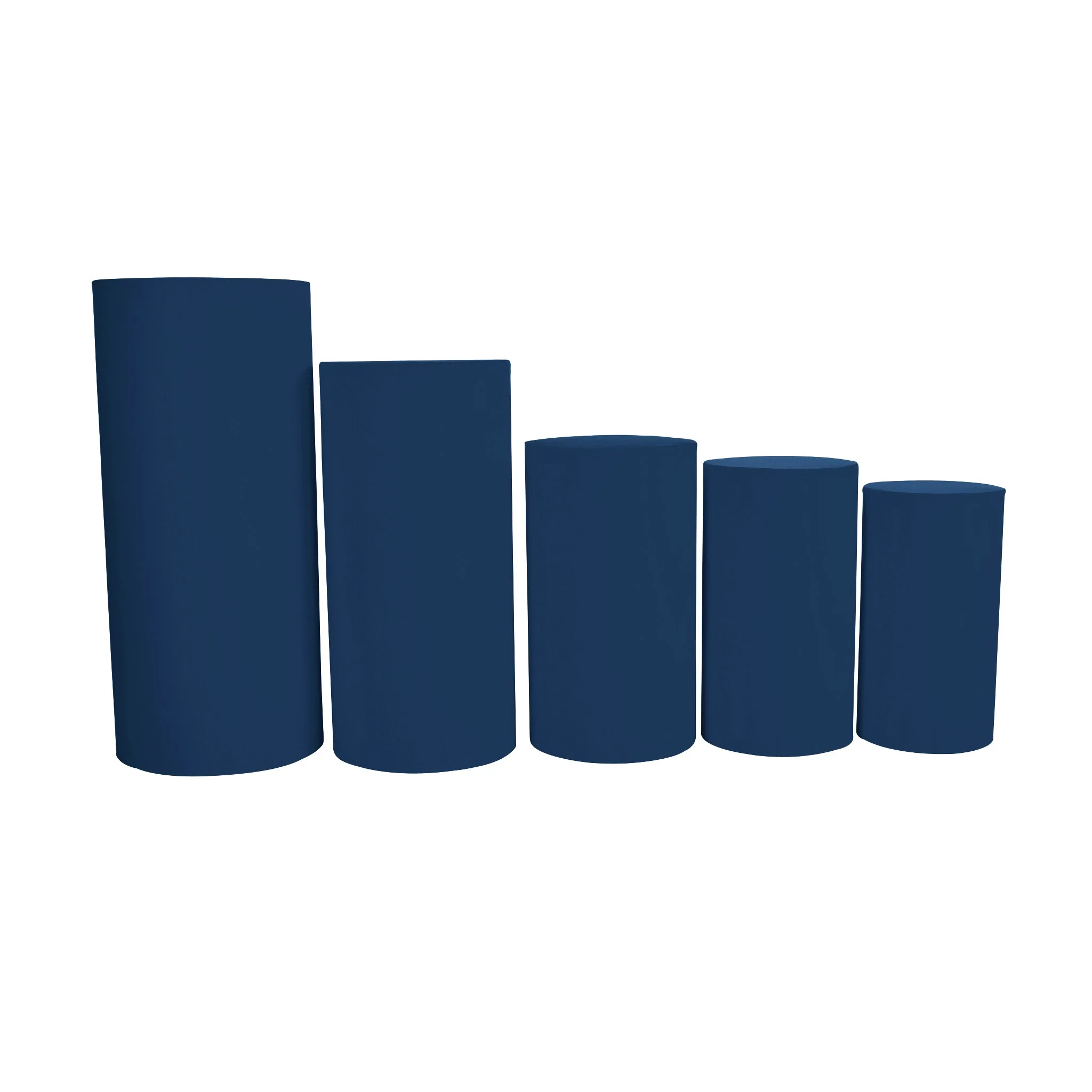Spandex Pillar Covers for Metal Cylinder Pedestal Stands 5 pcs/set - Navy Blue - Image 2