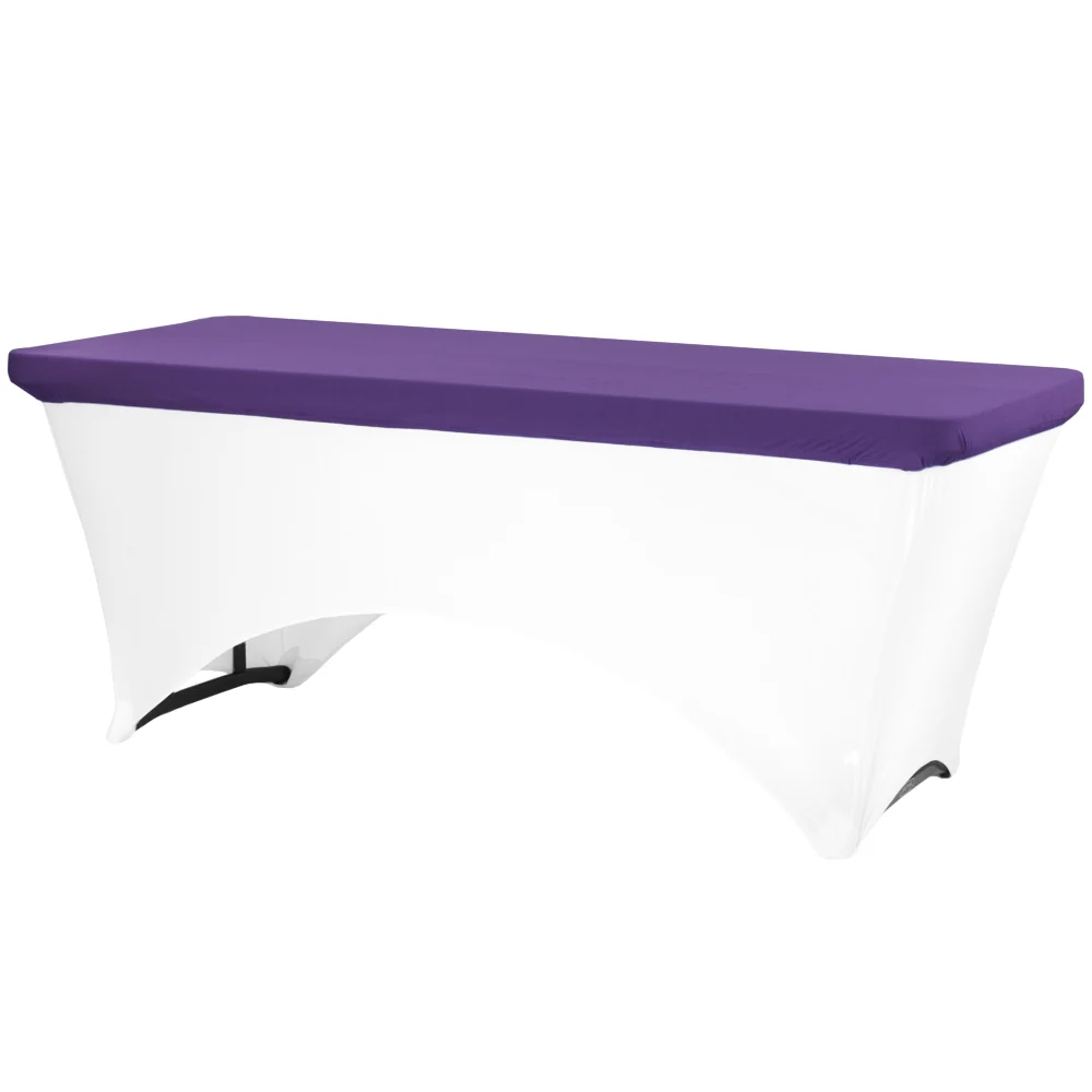 Spandex Table Topper/Cap 6 FT Rectangular - Purple - Image 2