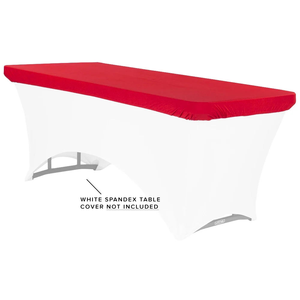 Spandex Table Topper/Cap 6 FT Rectangular - Red