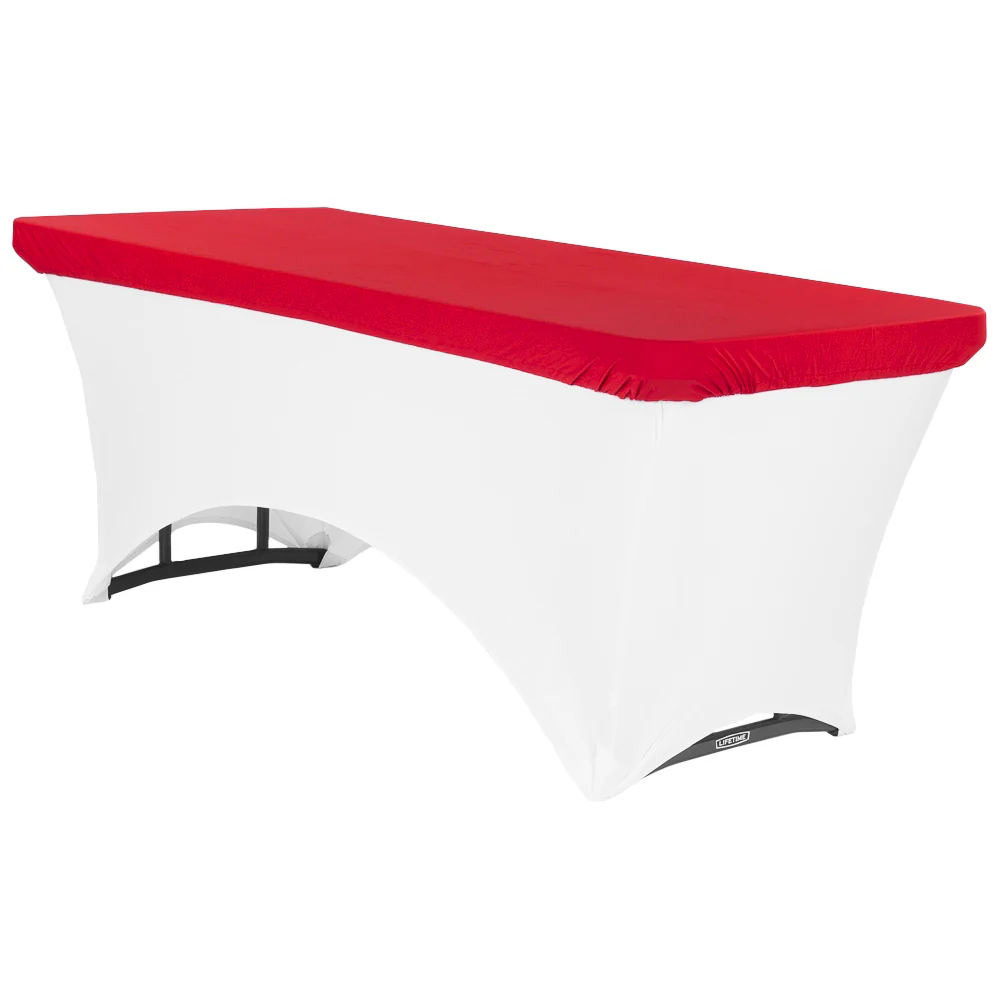 Spandex Table Topper/Cap 6 FT Rectangular - Red - Image 2