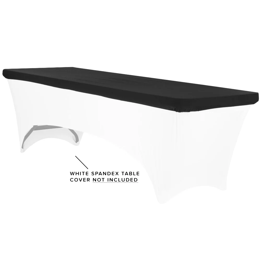 Spandex Table Topper/Cap 8 FT Rectangular - Black