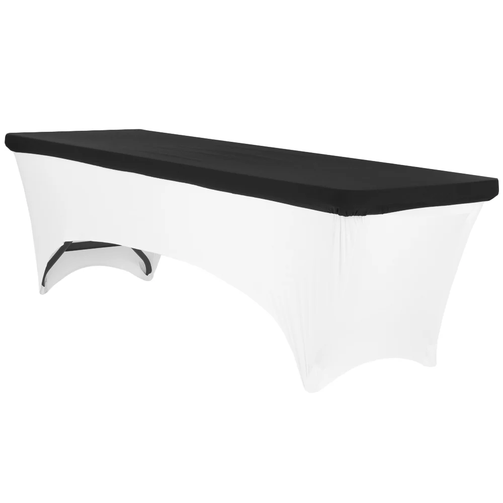 Spandex Table Topper/Cap 8 FT Rectangular - Black - Image 2
