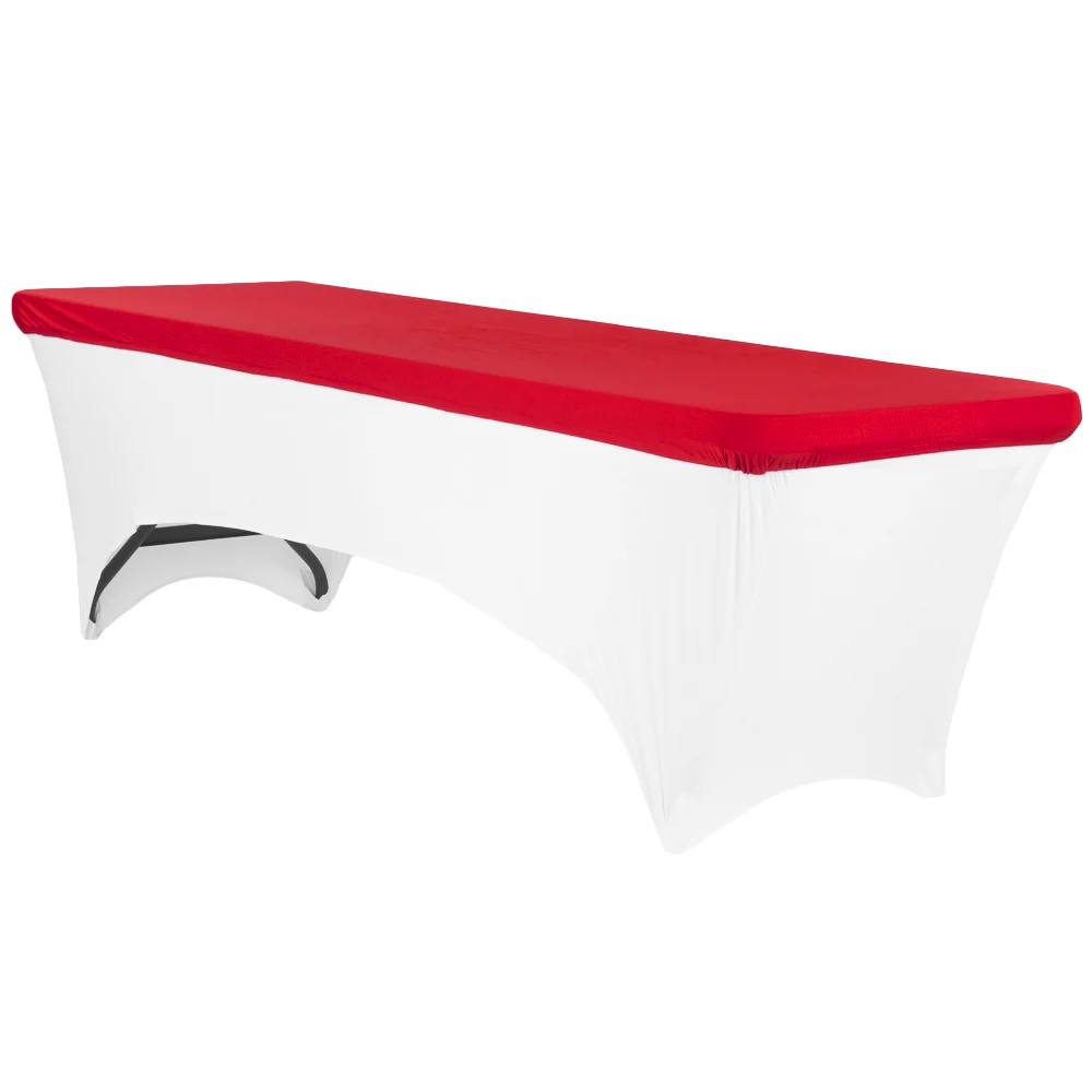 Spandex Table Topper/Cap 8 FT Rectangular - Red - Image 2