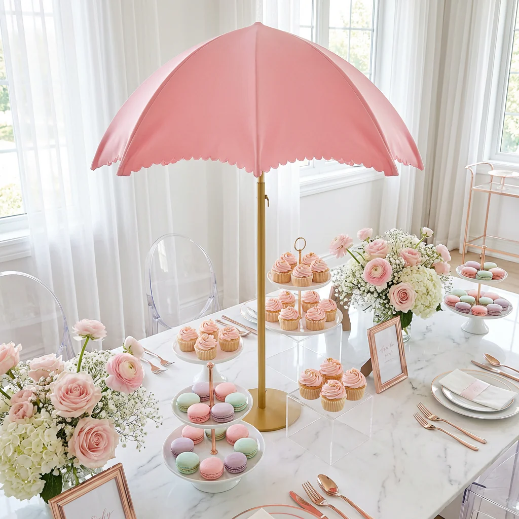 Spandex Cover for Adjustable Umbrella Centerpiece Stand - Pink - Image 3