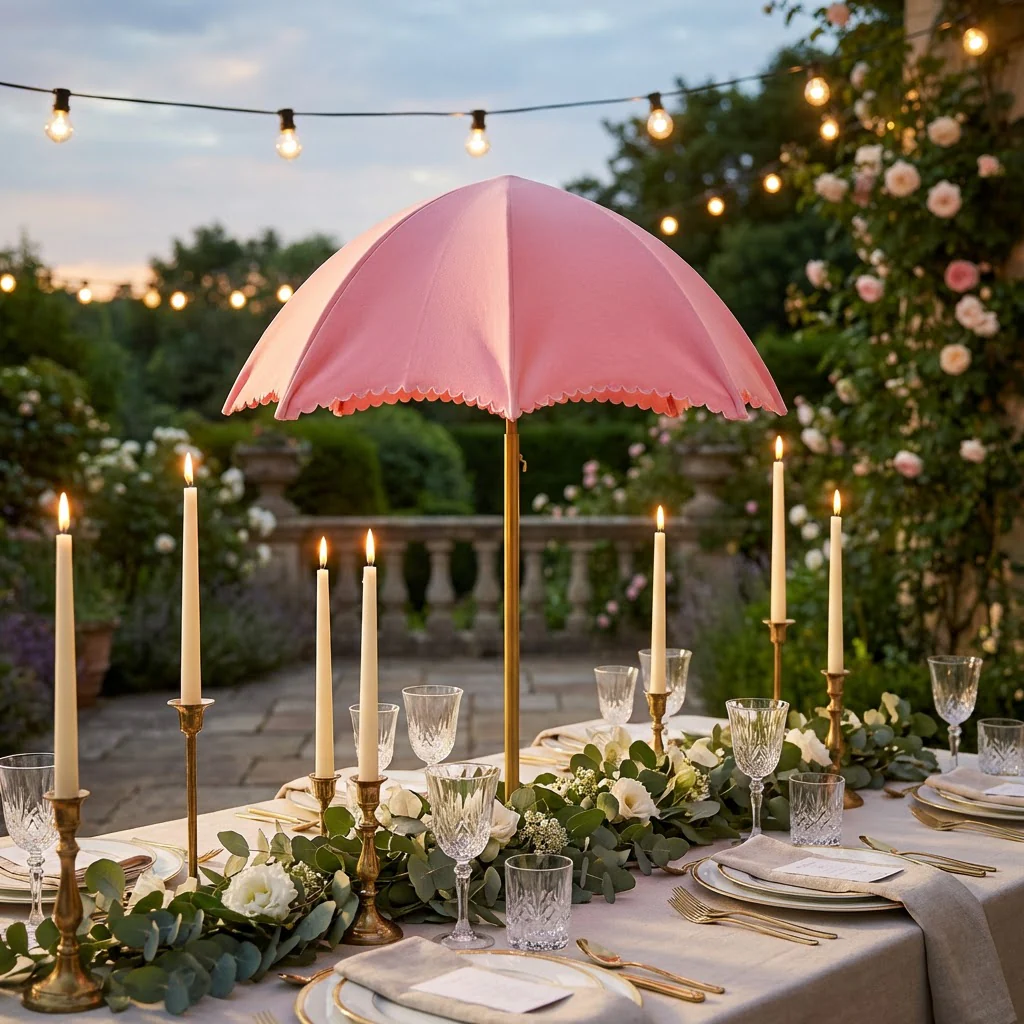 Spandex Cover for Adjustable Umbrella Centerpiece Stand - Pink - Image 5