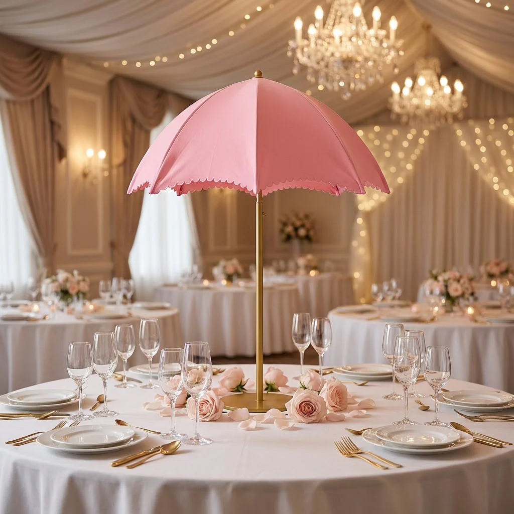 Spandex Cover for Adjustable Umbrella Centerpiece Stand - Pink - Image 8