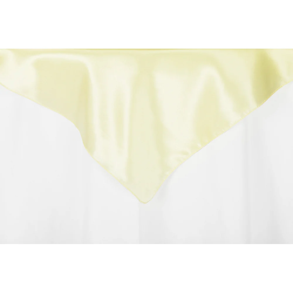 Square 54" Satin Table Overlay - Yellow