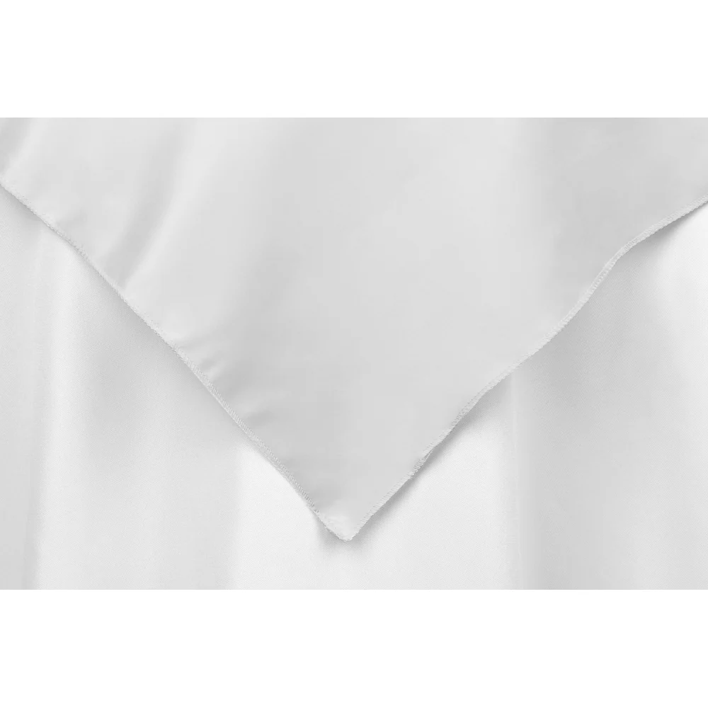 Square 90"x90" Lamour Satin Table Overlay - White - Image 2