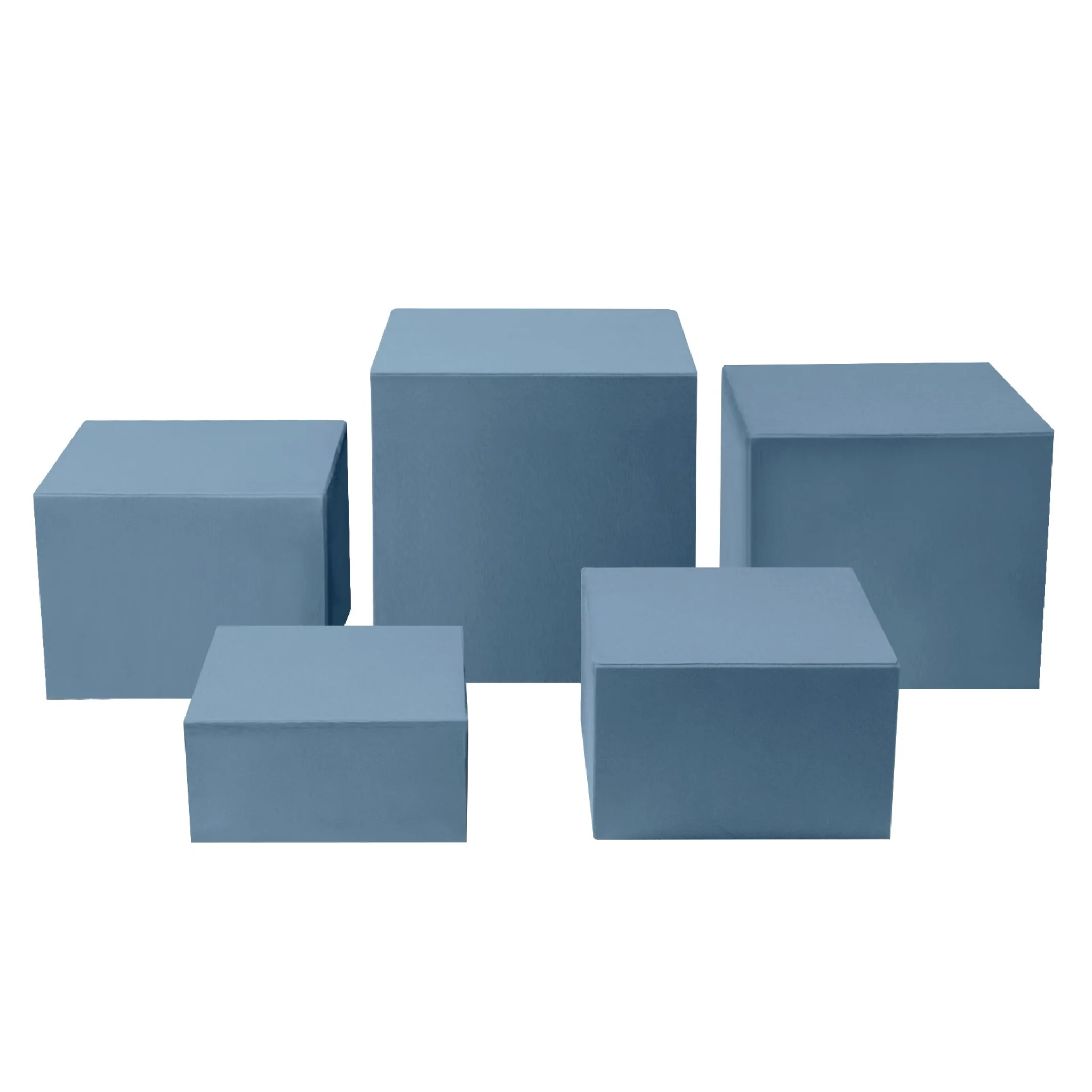 Spandex Covers for Square Metal Cake/Dessert Pedestal Stands 5 pcs/set - Baby Blue