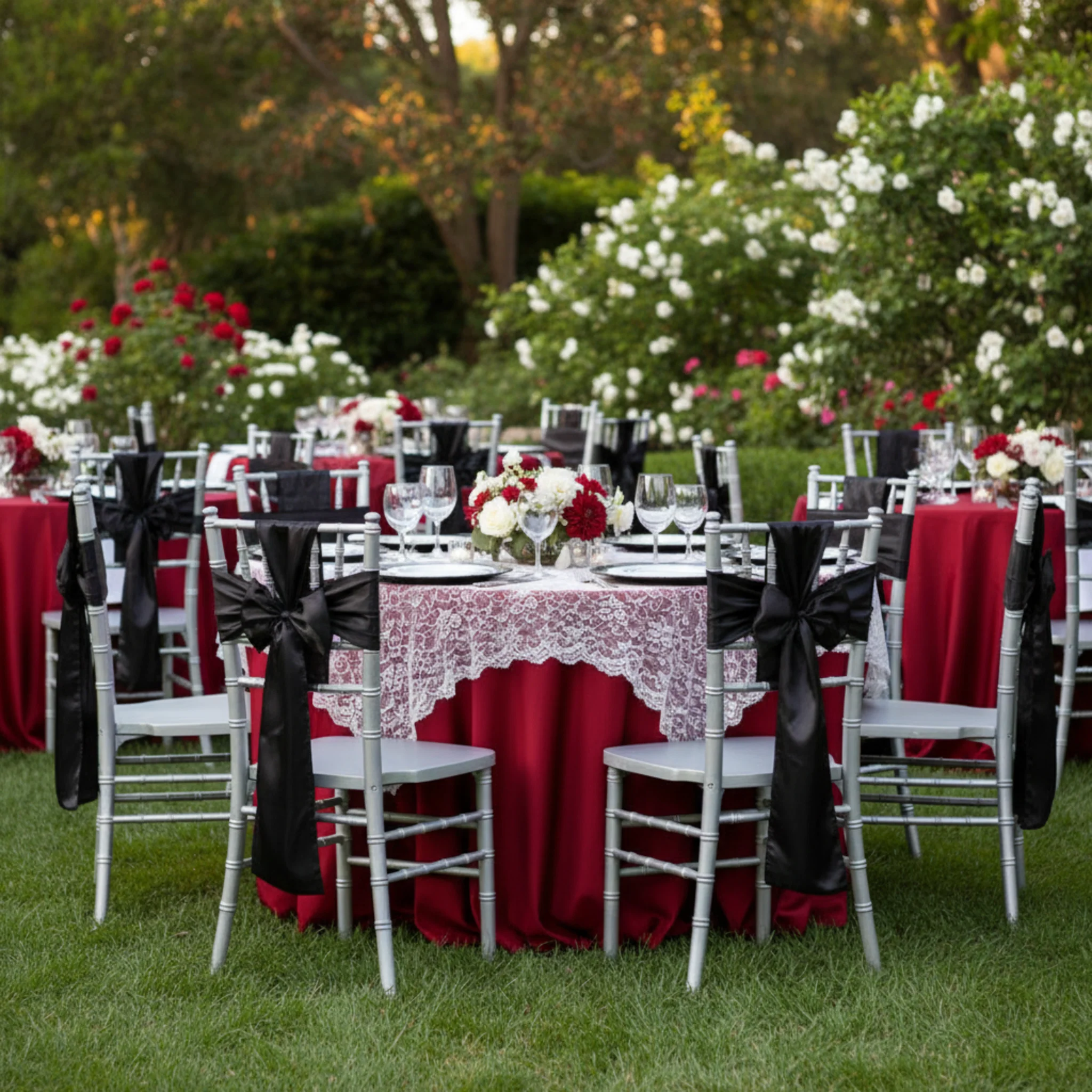 Standard Satin Chair Sash - Black - Image 3