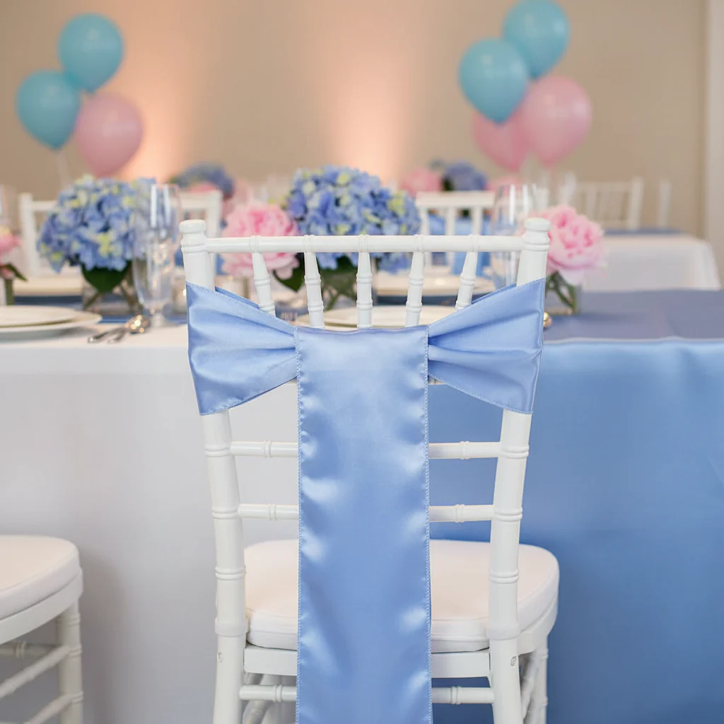Standard Satin Chair Sash - Cornflower/Serenity - Image 3