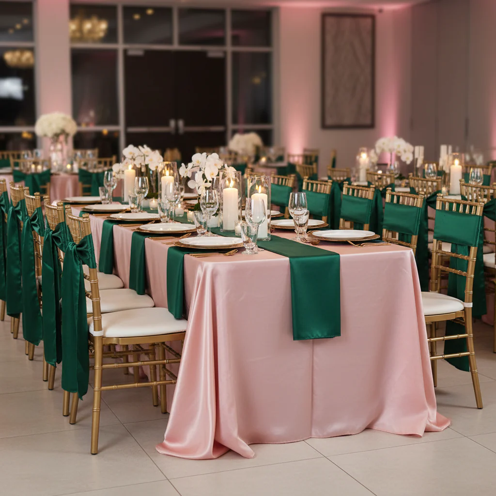 Standard Satin Chair Sash - Emerald Green - Image 4