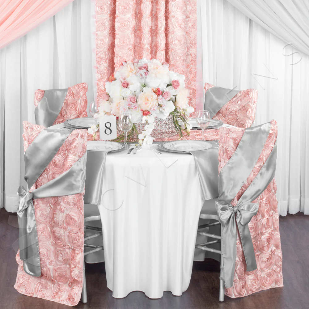 Standard Satin Chair Sash - Silver - Image 2