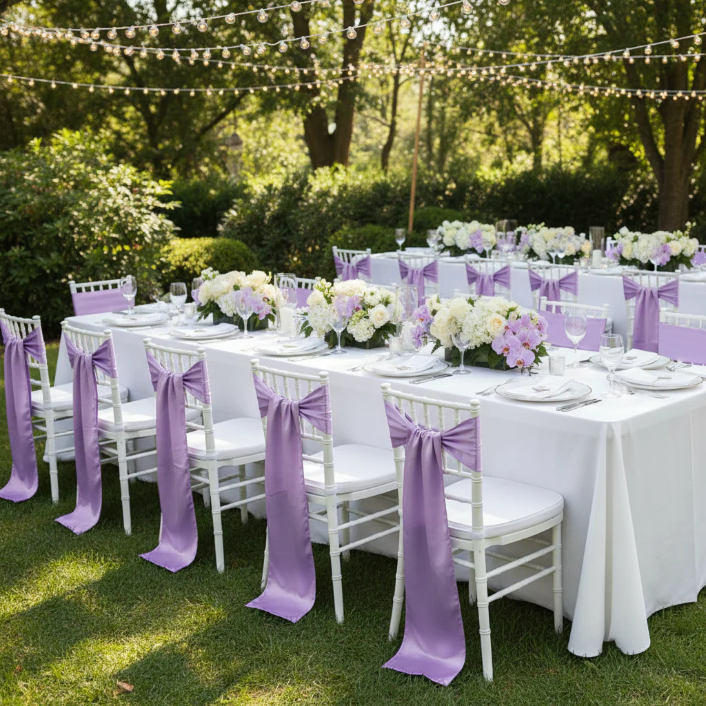 Standard Satin Chair Sash - Victorian Lilac/Wisteria - Image 2