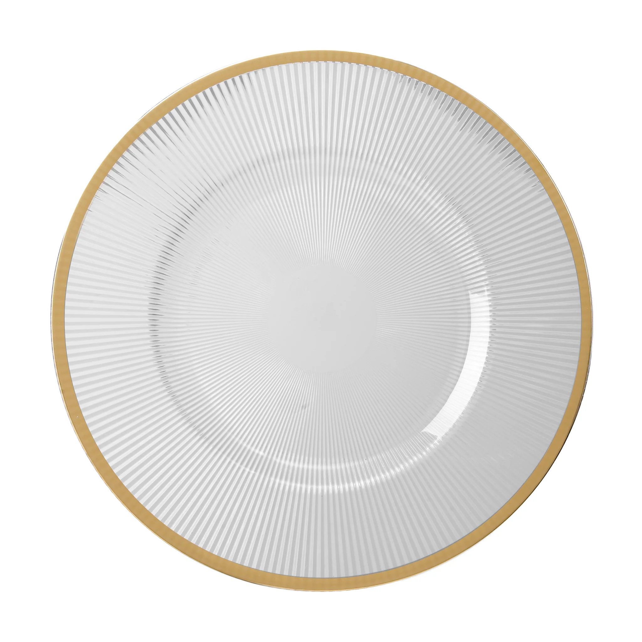 Sun Ripples 13" Charger Plates - Gold Trim
