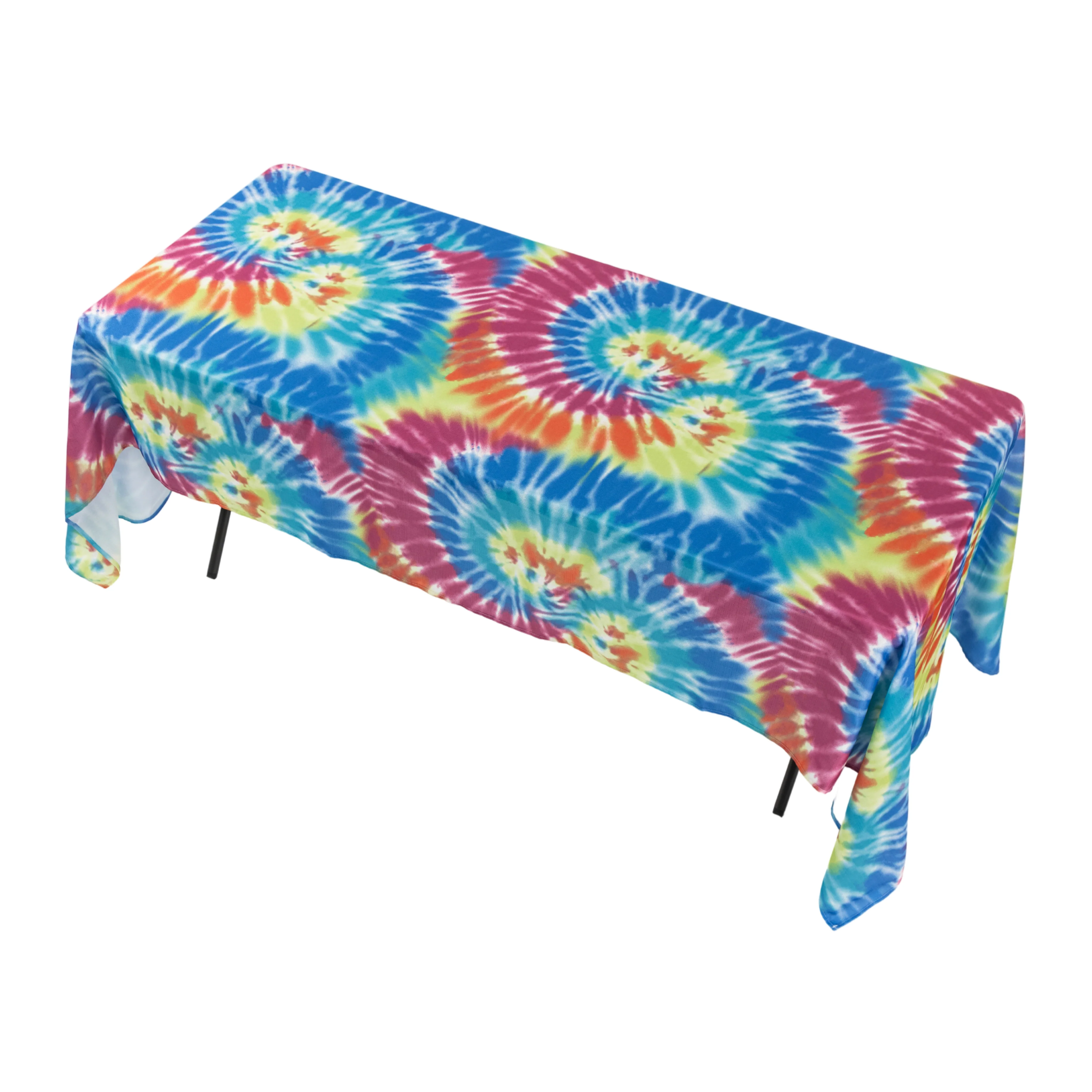 Tie-Dye Polyester 60"x120" Rectangular Tablecloth