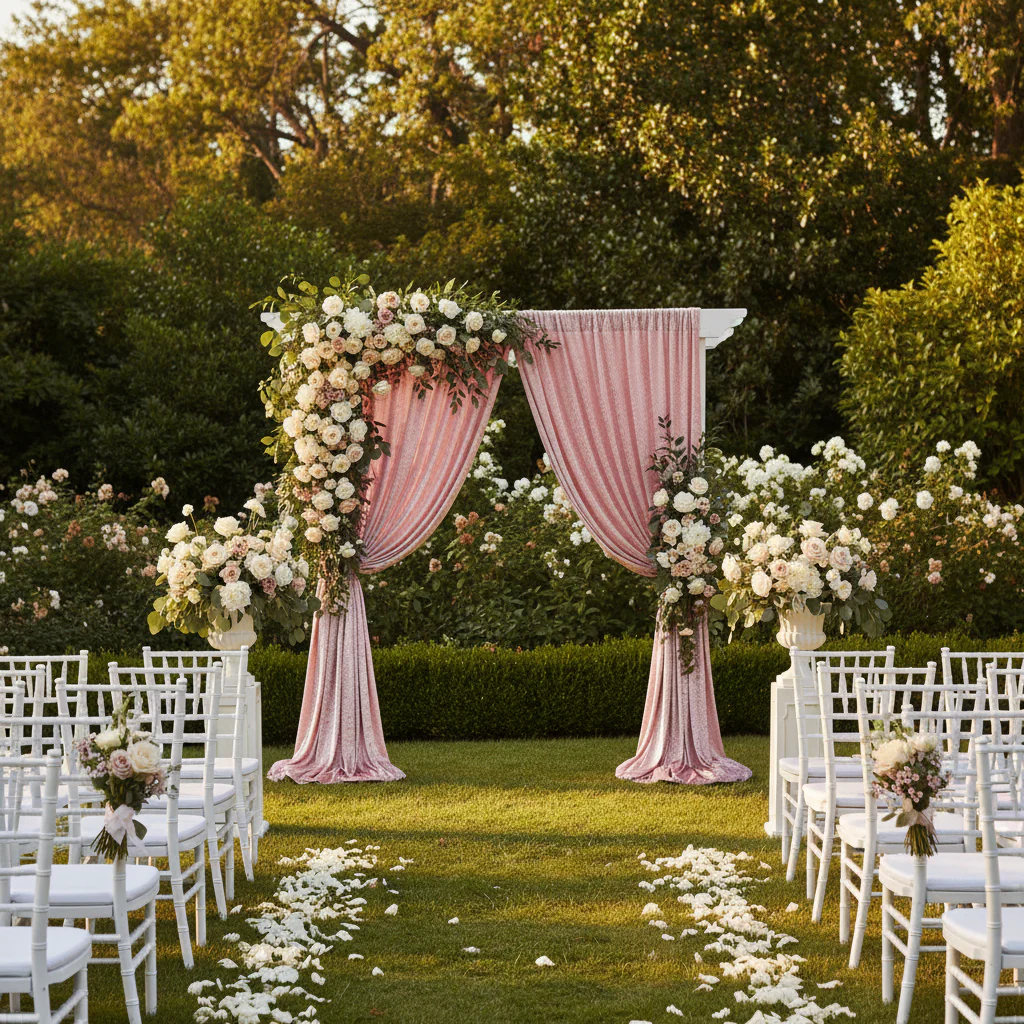 Velvet 10ft H x 52" W Drape/Backdrop Curtain Panel - Dusty Rose/Mauve - Image 2