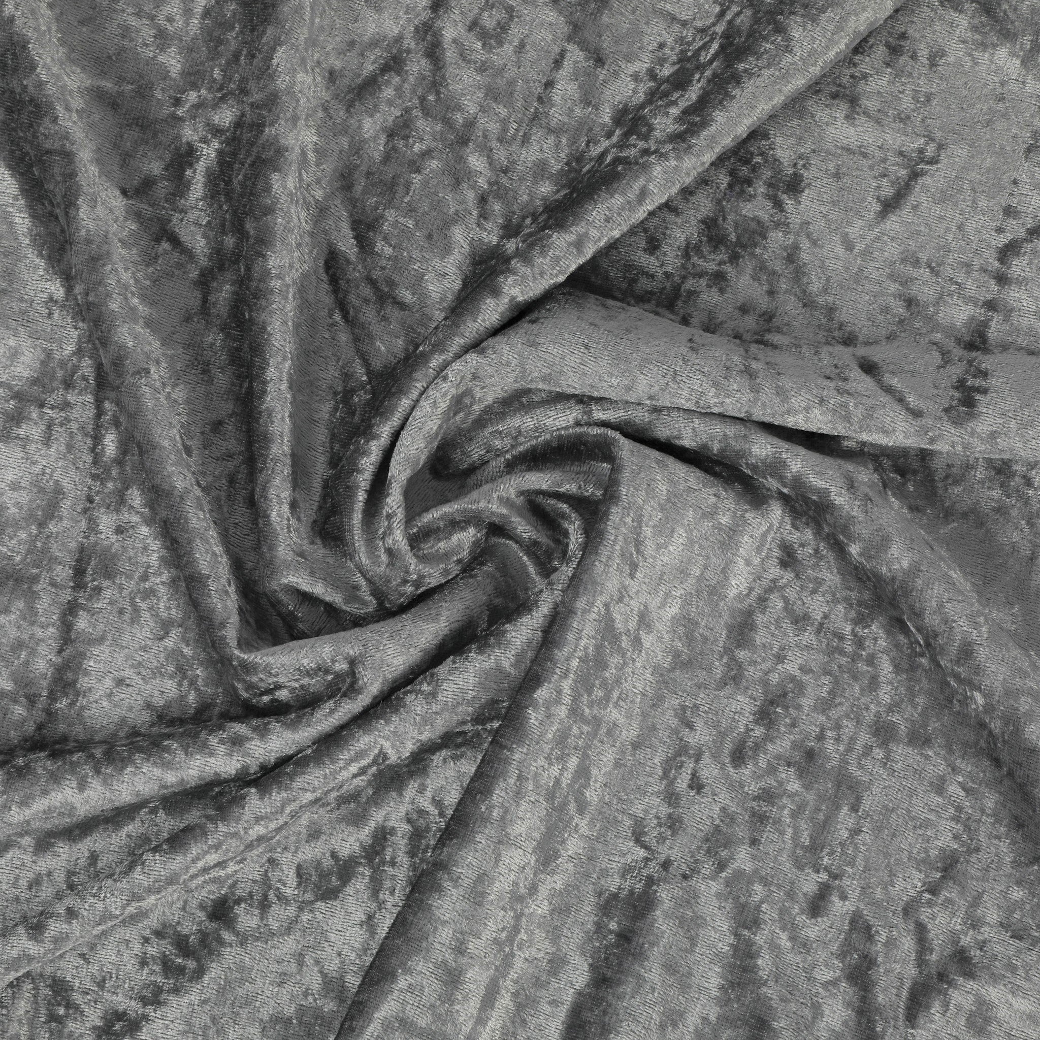 Velvet 120" Round Tablecloth - Charcoal - Image 3