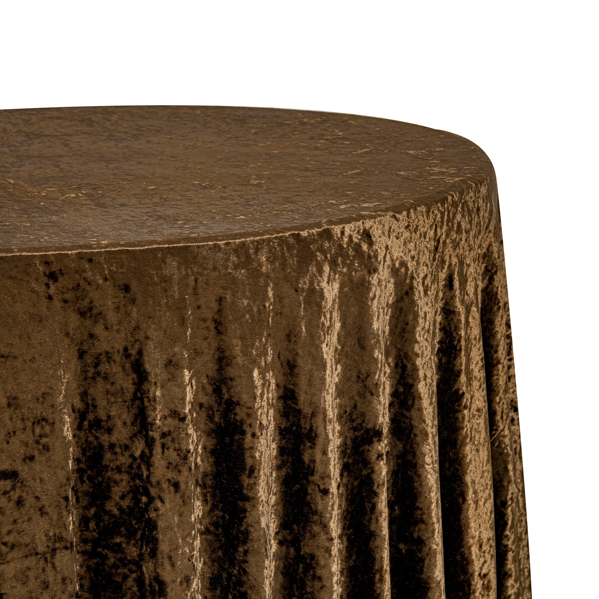 Velvet 120" Round Tablecloth - Chocolate - Image 6